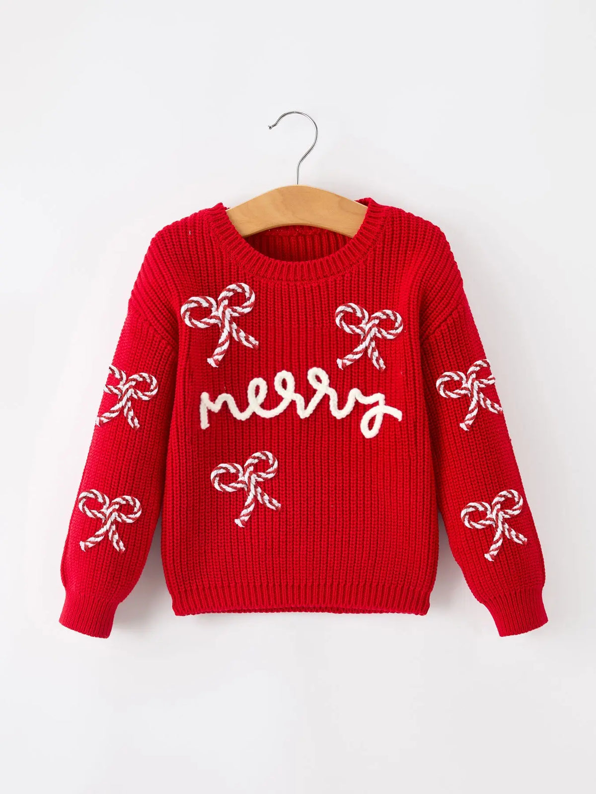 Mom and Me Winter Christmas Red "merry" Pullover Sweater Rylee Faith Designs