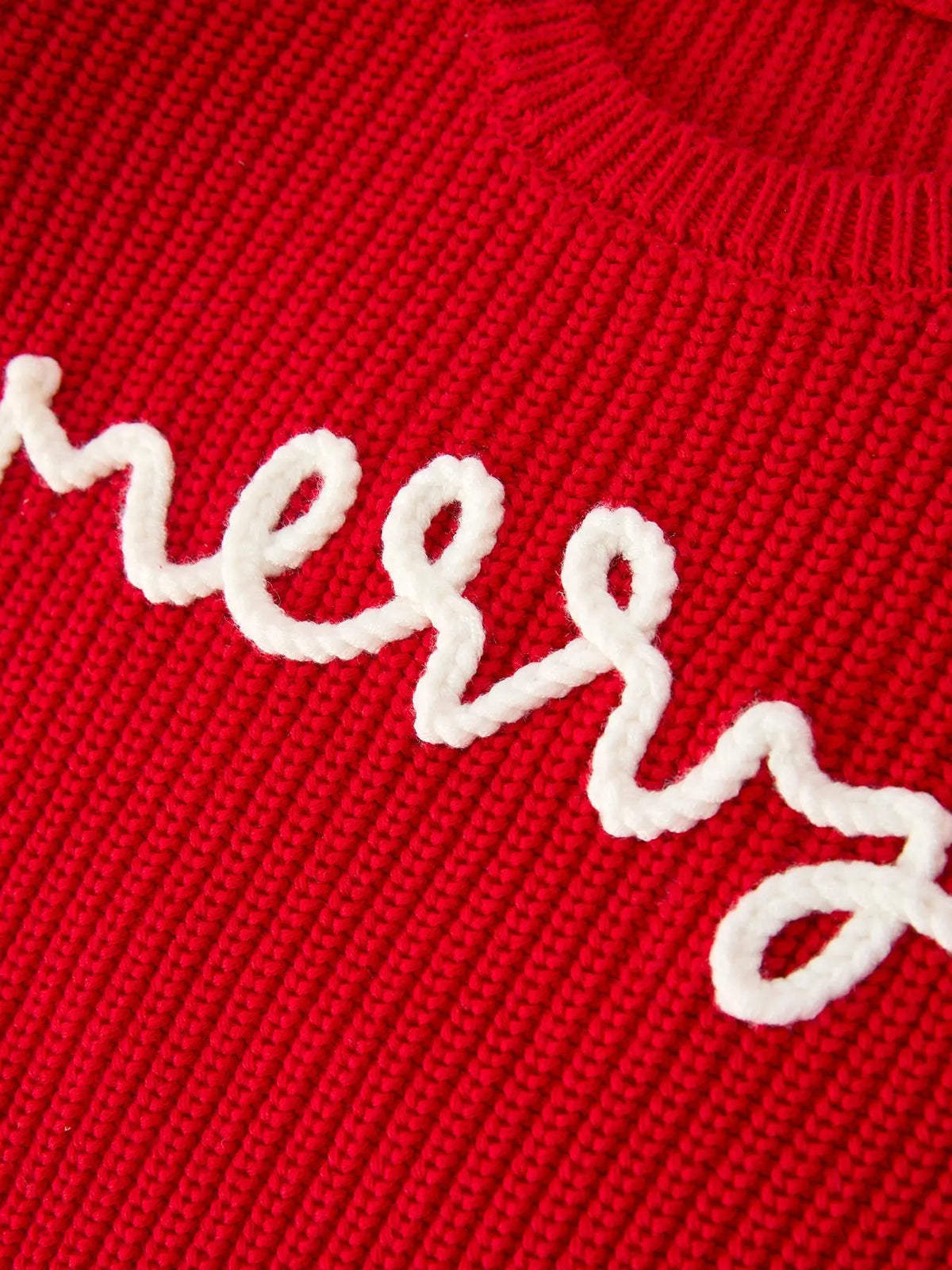 Red Christmas Girls “merry” Pullover Sweater Rylee Faith Designs