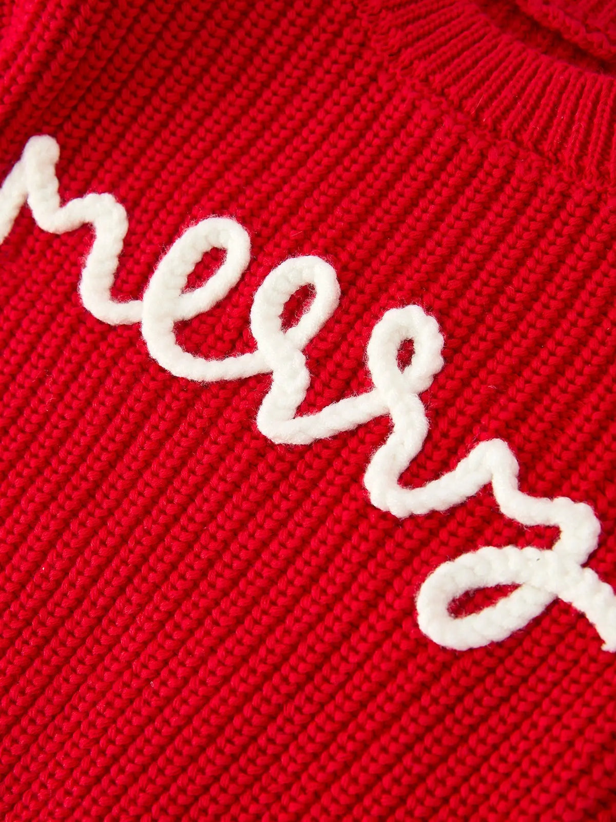 Red Christmas Girls “merry” Knit Baby Romper Rylee Faith Designs