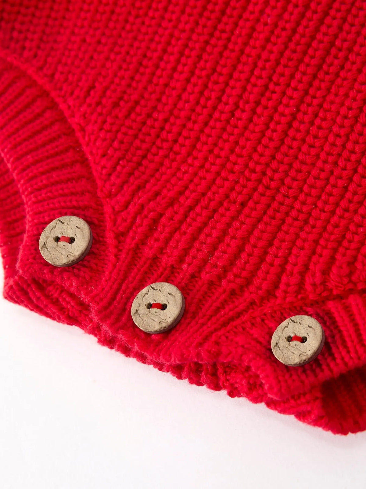 Red Christmas Girls “merry” Knit Baby Romper Rylee Faith Designs