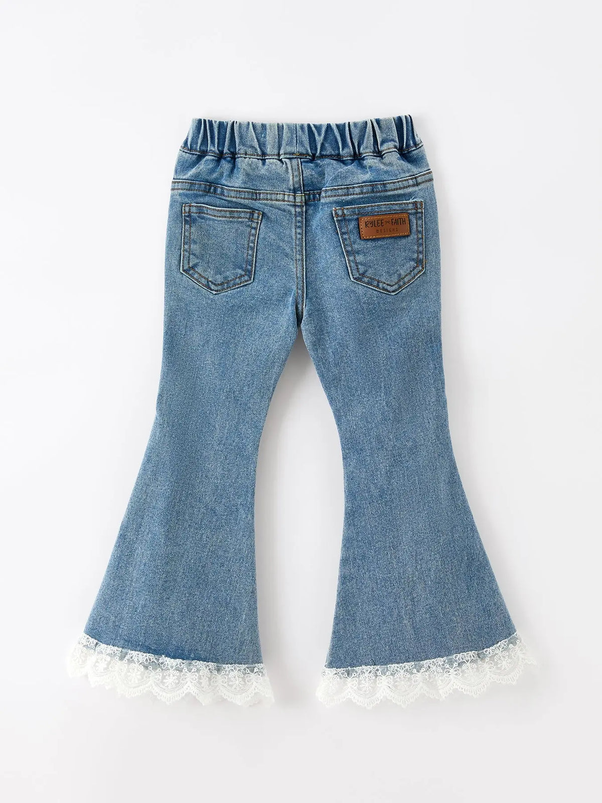 Bow Lace Girls Flare Jeans