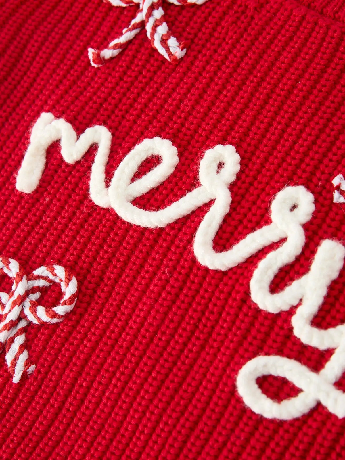 Mom and Me Winter Christmas Red "merry" Pullover Sweater Rylee Faith Designs