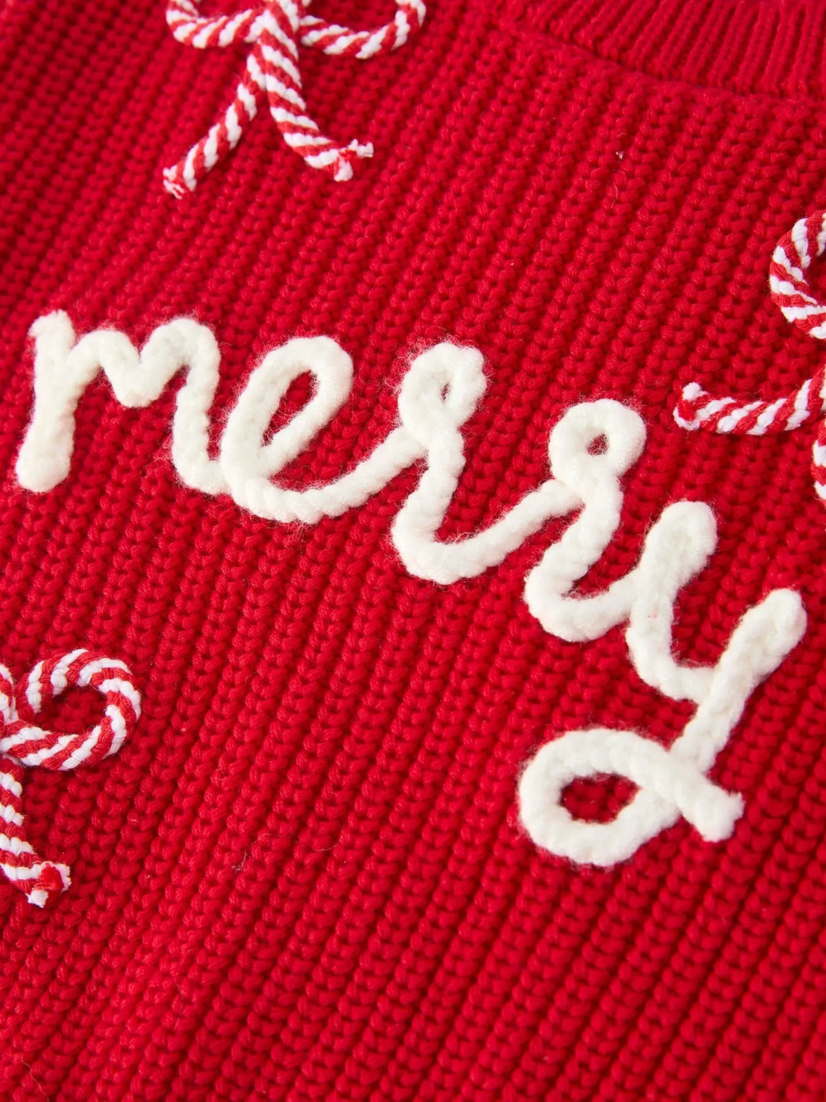 Christmas Candy Cane Merry Knit Baby Romper Rylee Faith Designs