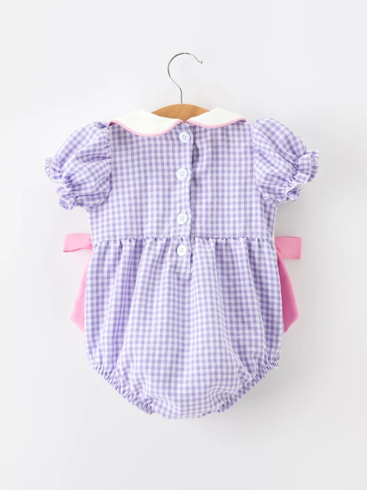 Thanksgiving Turkey Smocked Plaid Bow Girls Bubble Romper