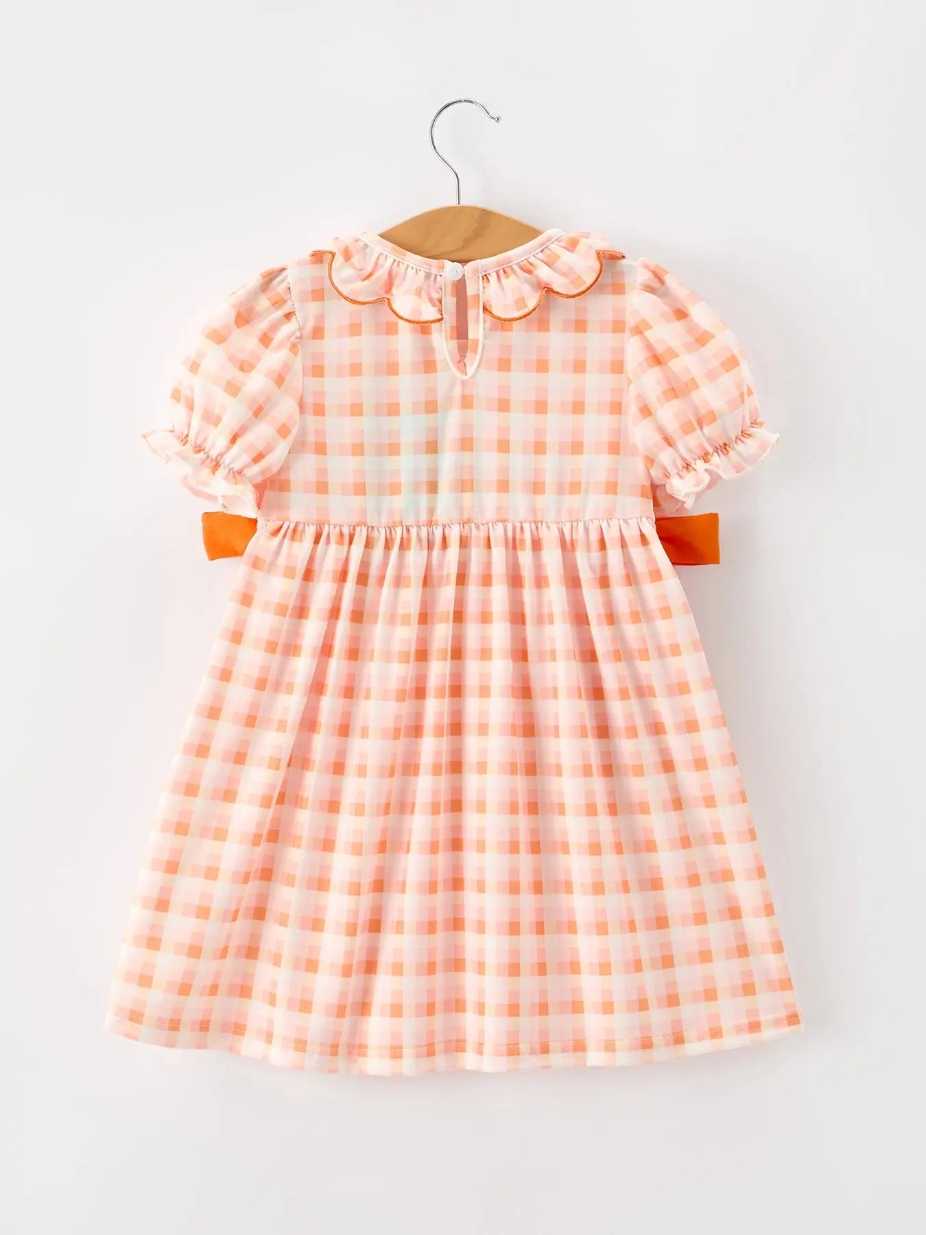 Halloween Plaid & Pumpkin Girls Dress