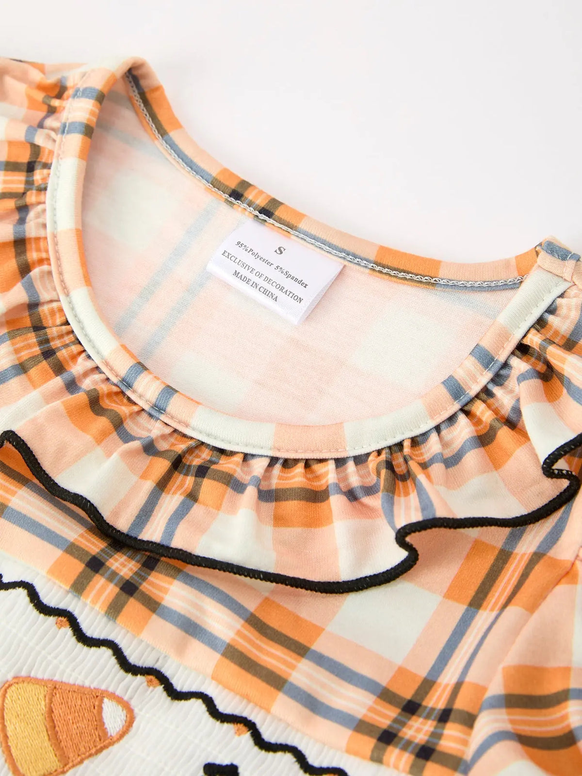 Halloween Plaid & Pumpkin Girls Dress