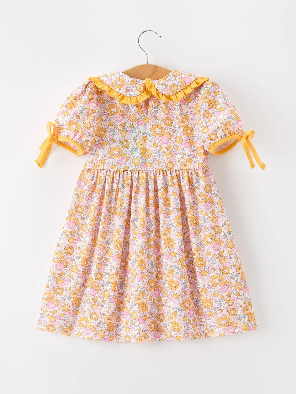 Halloween Pumpkin Floral Girls Dress