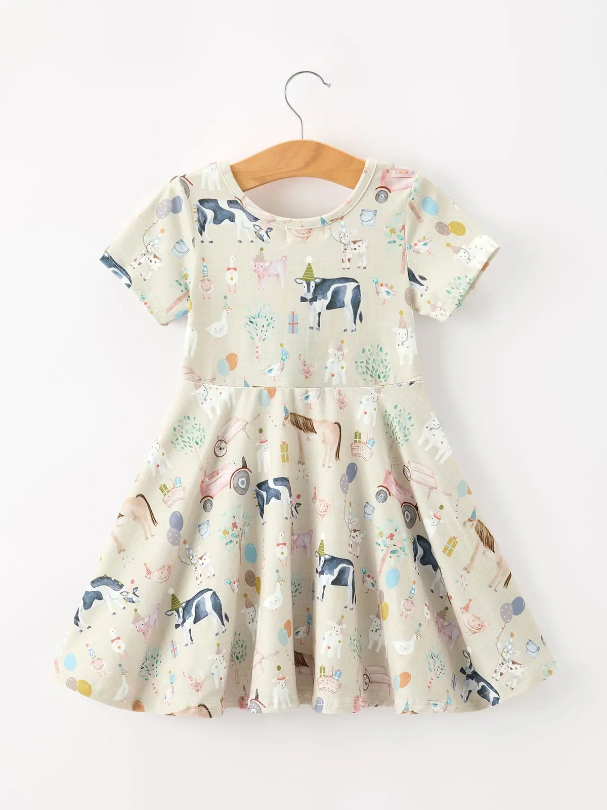 Farm Animal Birthday Twirl Girls Dress