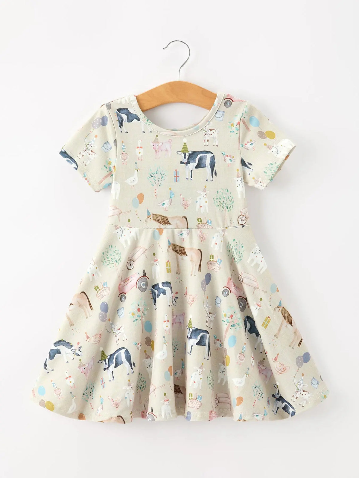 Farm Animal Birthday Twirl Girls Dress