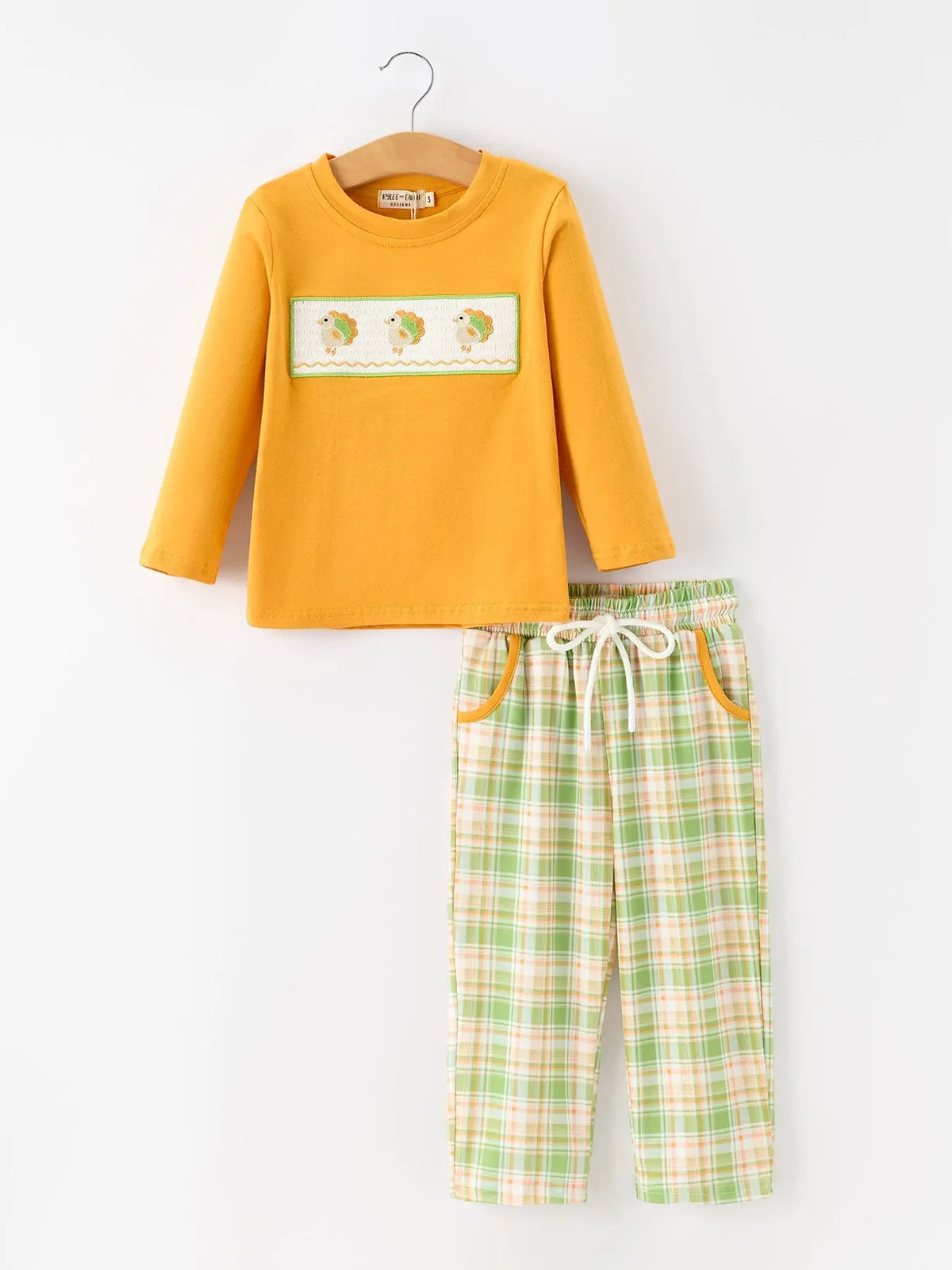 Thanksgiving Turkey Smocked Boys Pant Set Rylee Faith Designs