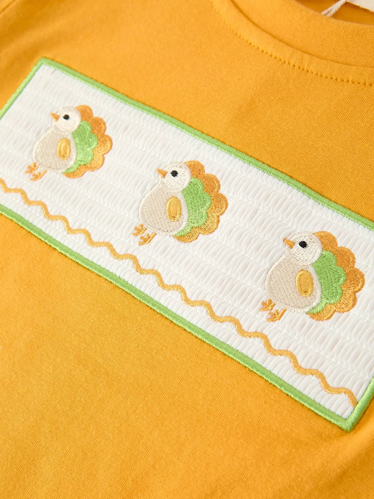 Thanksgiving Turkey Smocked Boys Pant Set Rylee Faith Designs