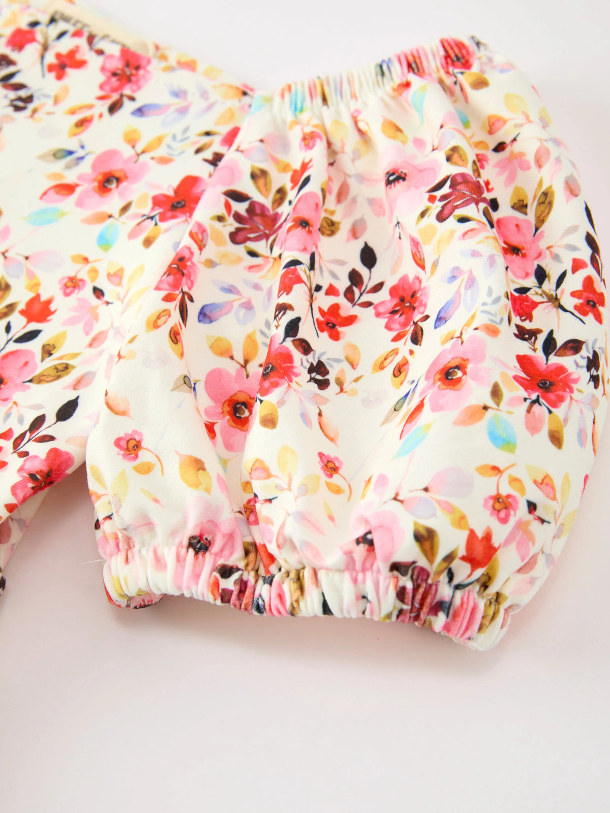 Fall Vintage Floral Puff Sleeve Girls Dress