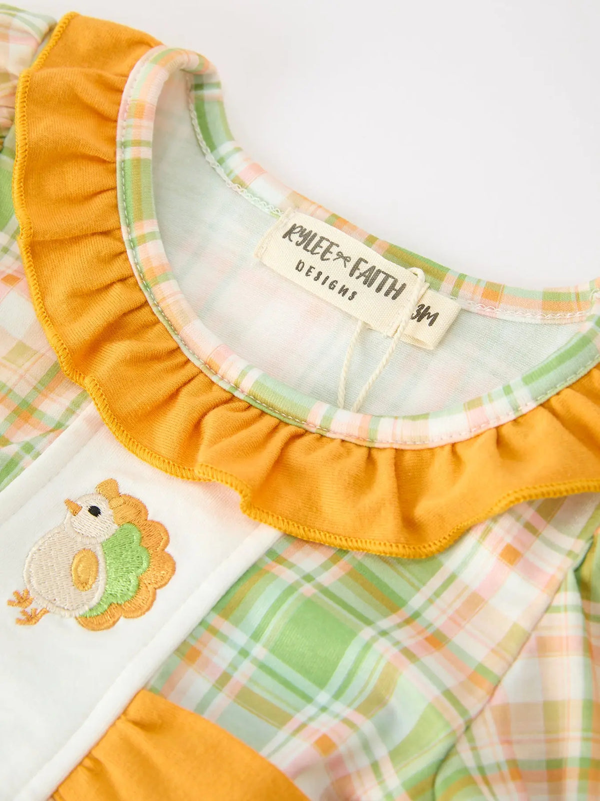 Thanksgiving Turkey Plaid Baby Girl Bubble Romper Rylee Faith Designs