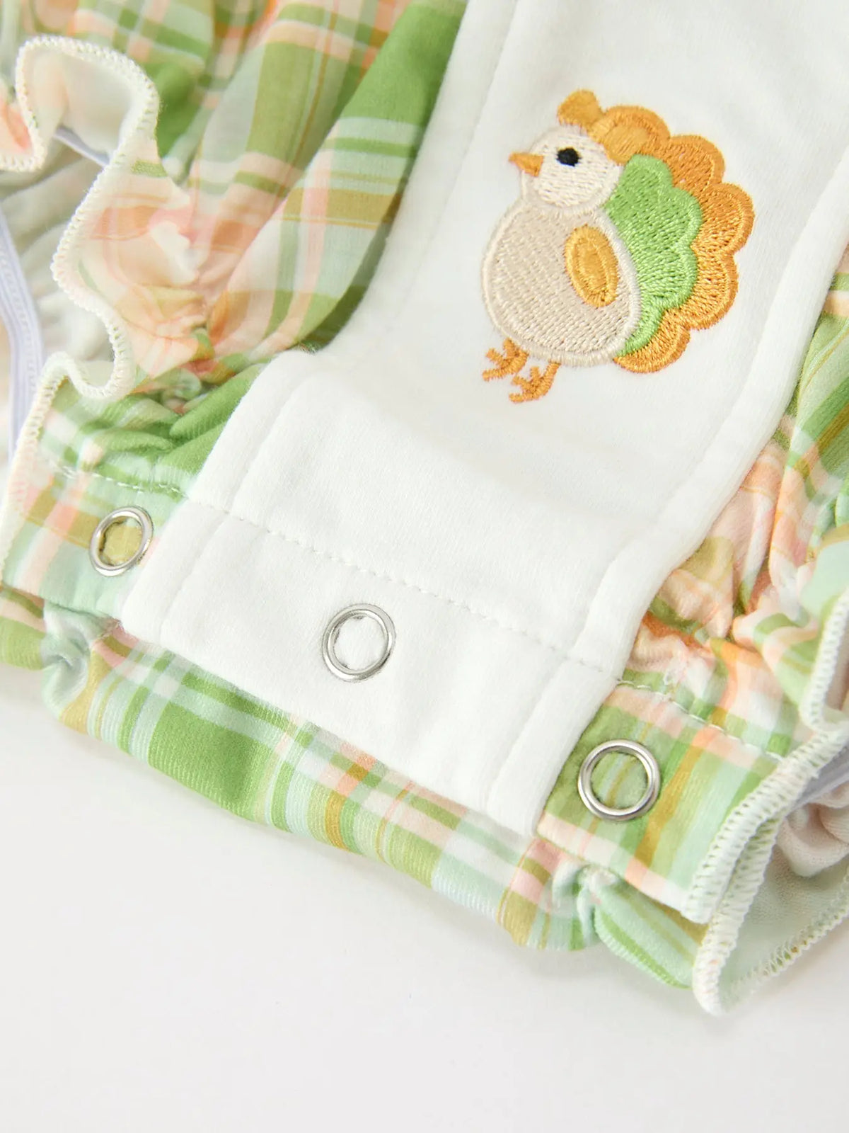 Thanksgiving Turkey Plaid Baby Girl Bubble Romper Rylee Faith Designs