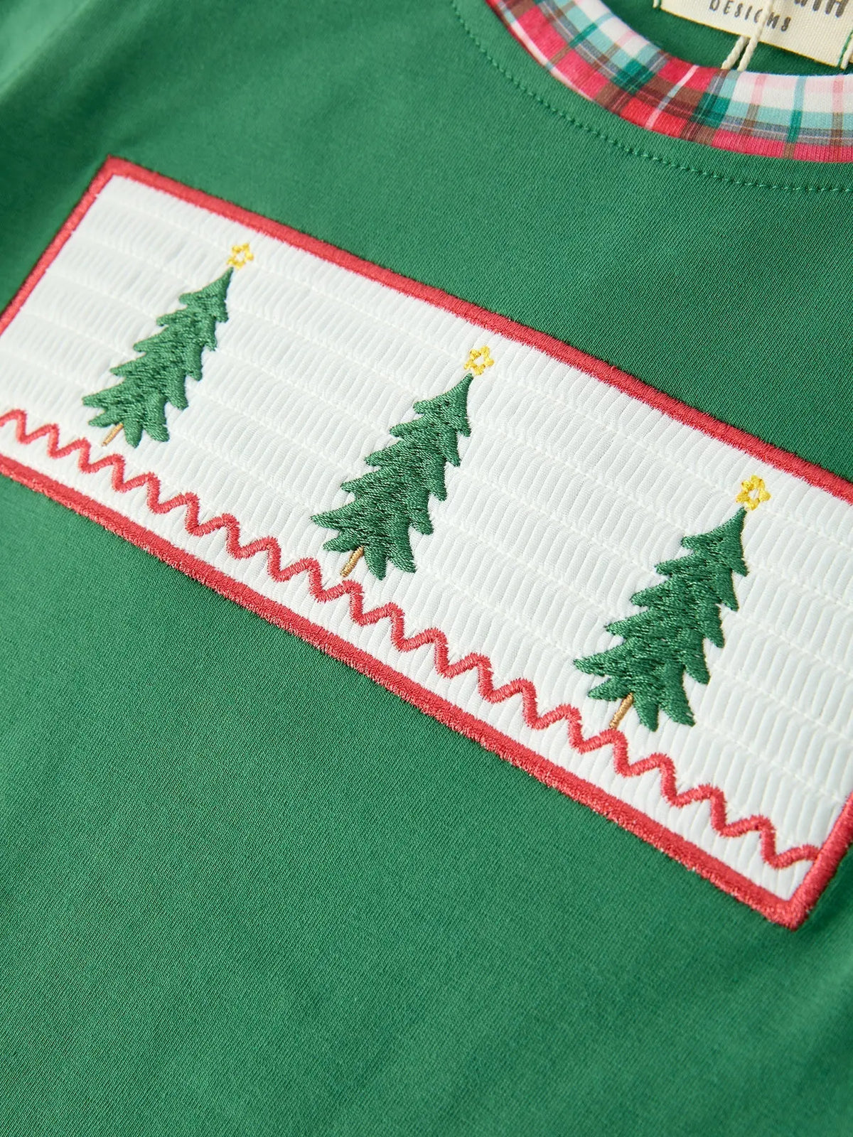 Christmas Tree Plaid Boys Set Long Sleeve Top Pants Rylee Faith Designs