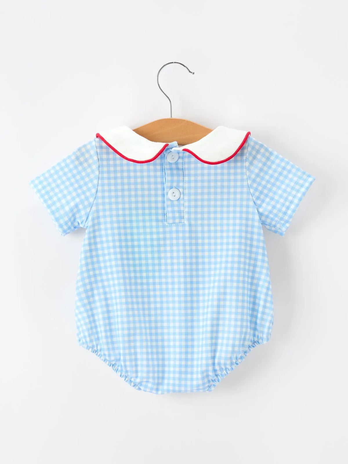 Christmas Santa Embroidered Boys Jon Jon Peter Pan Collar Rylee Faith Designs