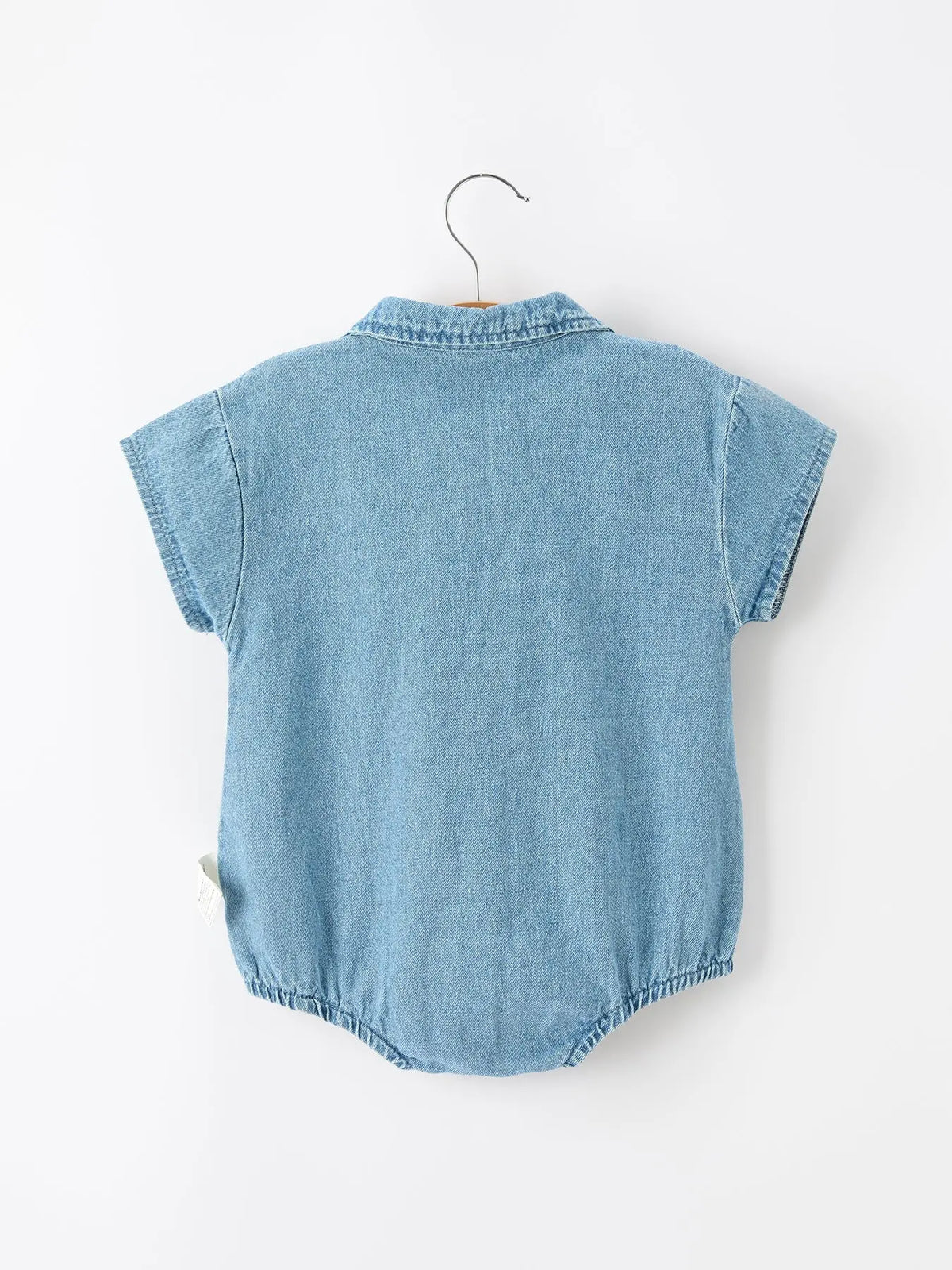 Baby Denim Romper Short Sleeve Polo Bodysuit