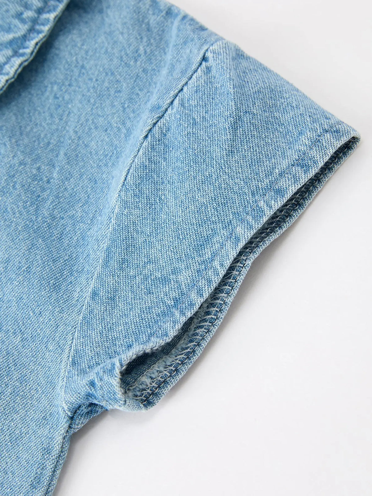 Baby Denim Romper Short Sleeve Polo Bodysuit