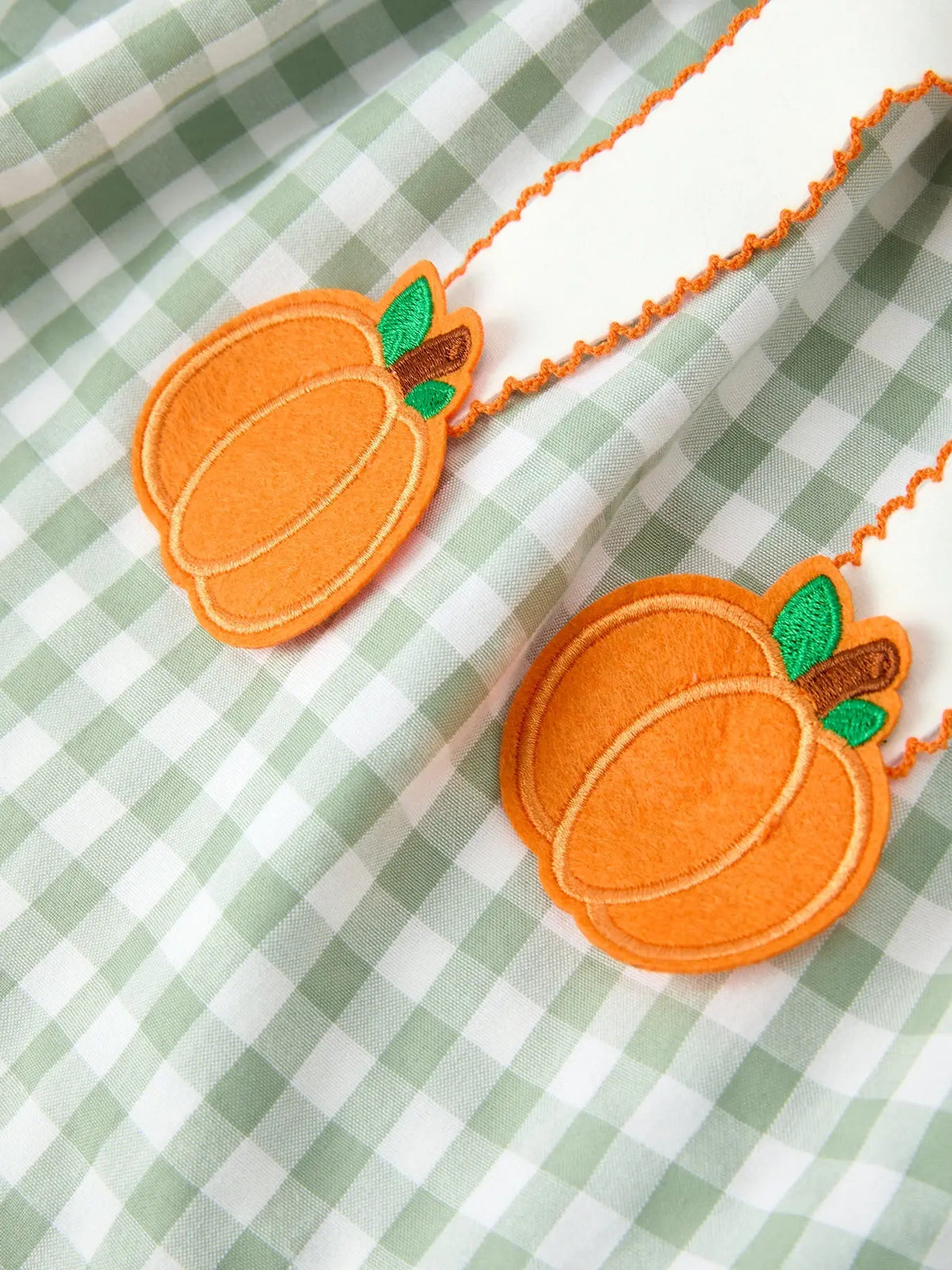 Fall Plaid Girls Dress Pumpkin Bow Smocked Peter Pan Collar Rylee Faith Designs