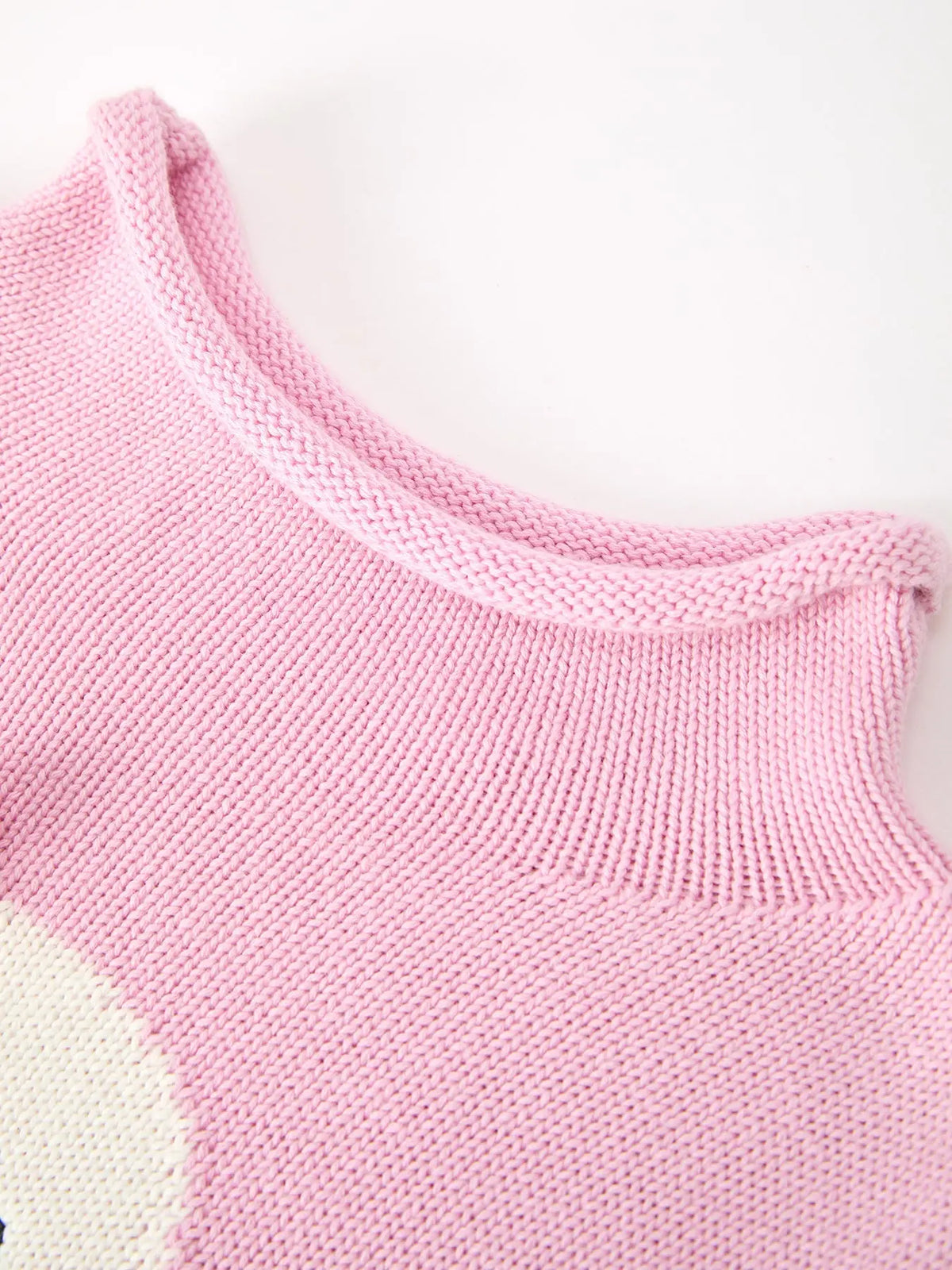 Girls Ghost Bow Knit Sweater Halloween Cute Embroidered Pullover