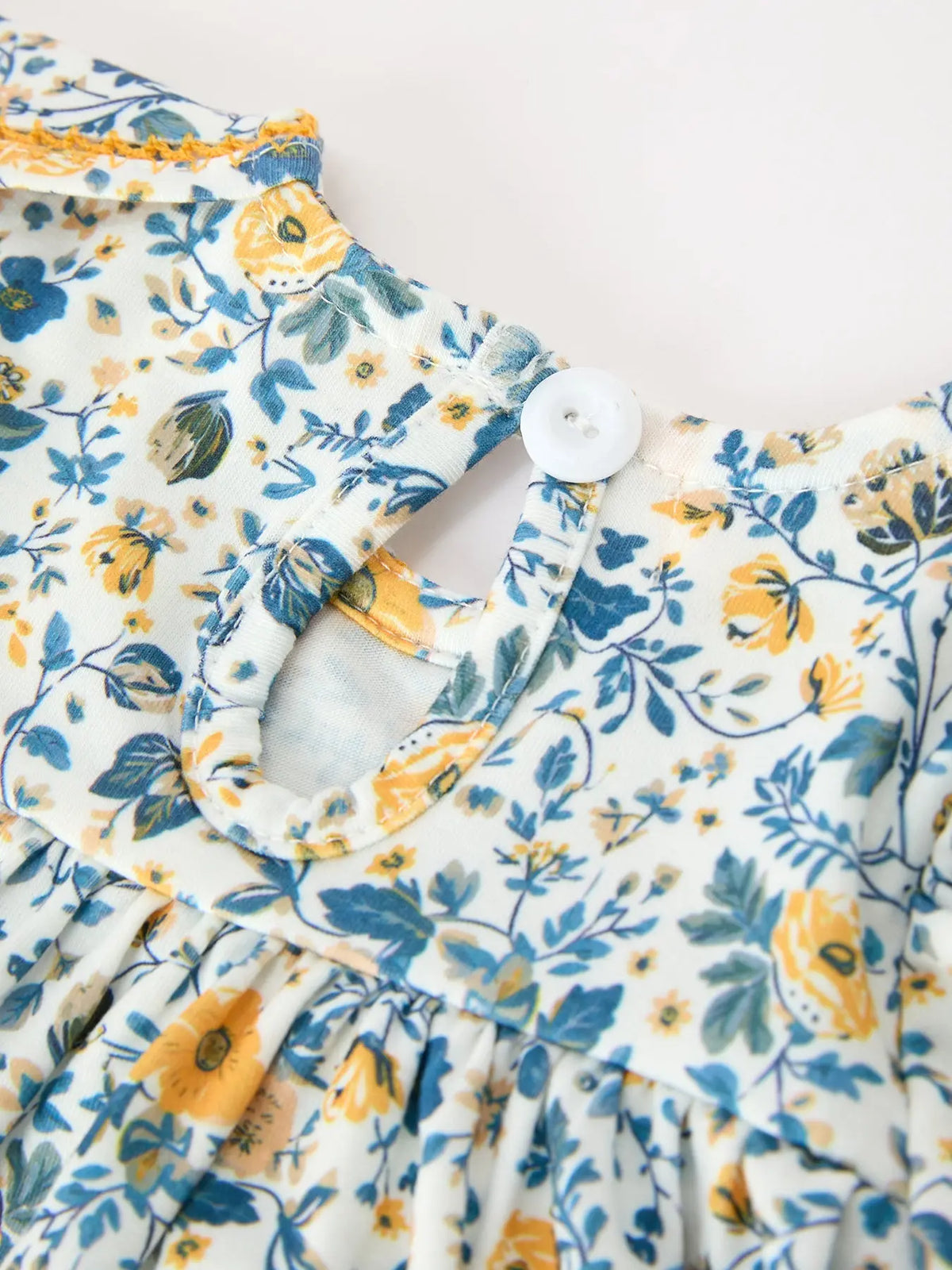 Floral Girls Outfit Set Yellow Puff Sleeve Top Bloomers Set Rylee Faith Designs