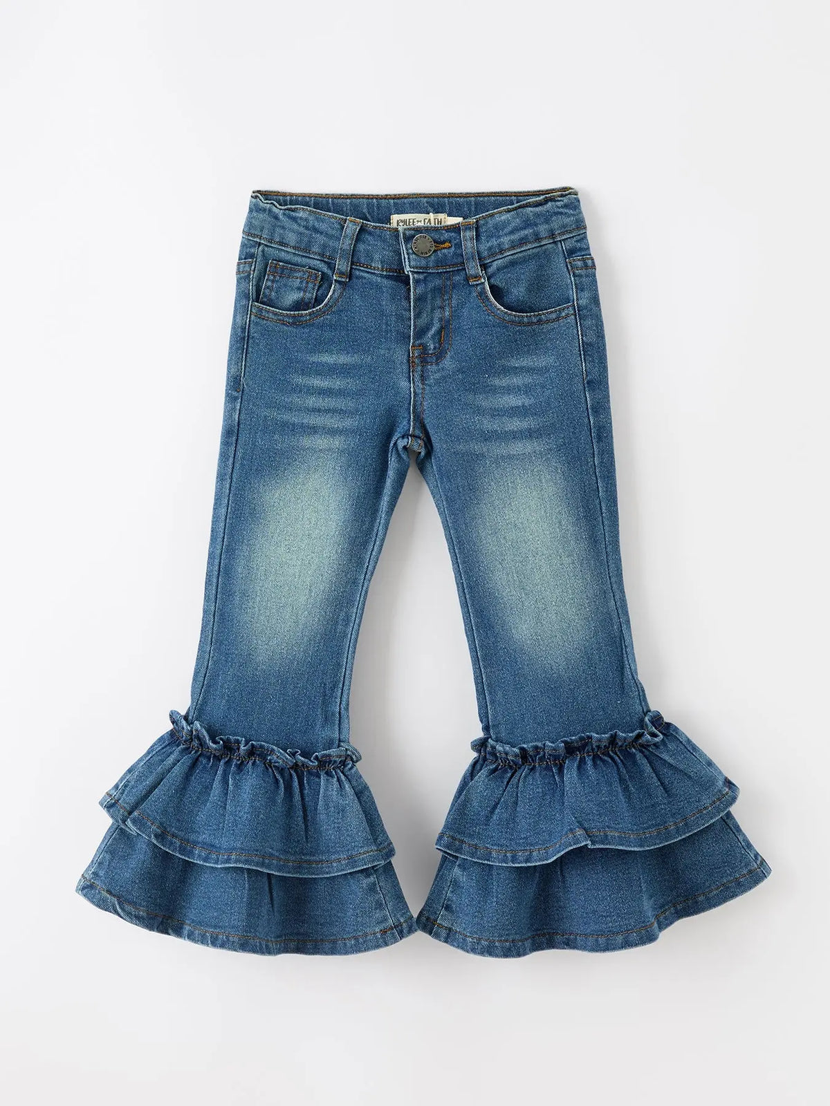 Girls Denim Flared Pants