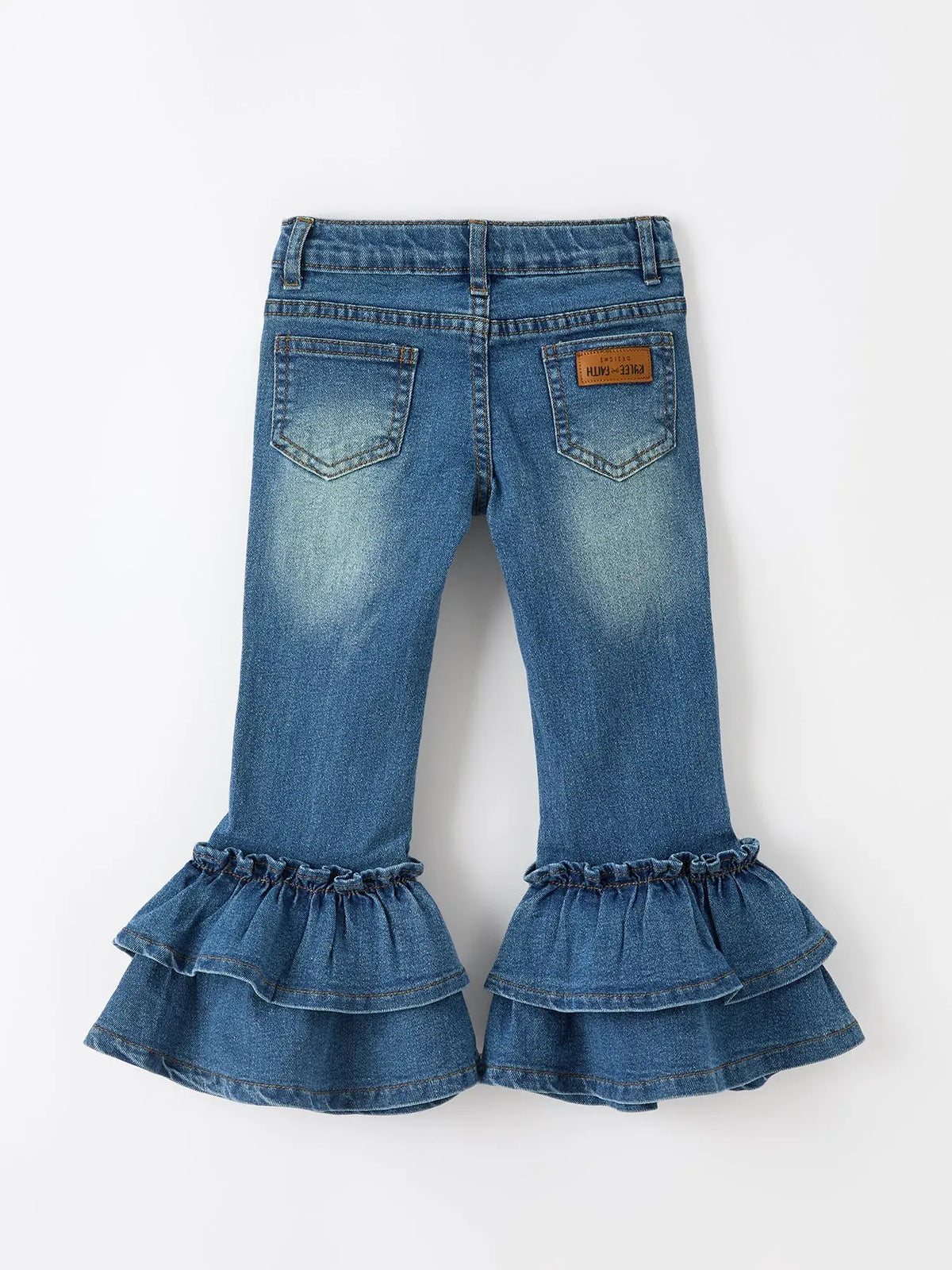 Girls Denim Flared Pants