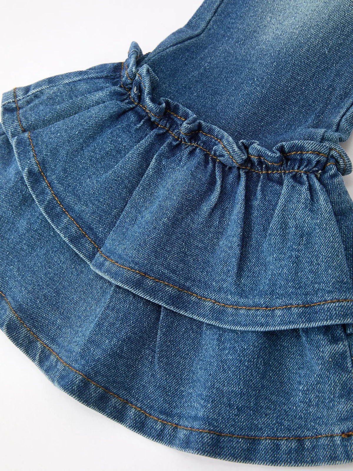 Girls Denim Flared Pants