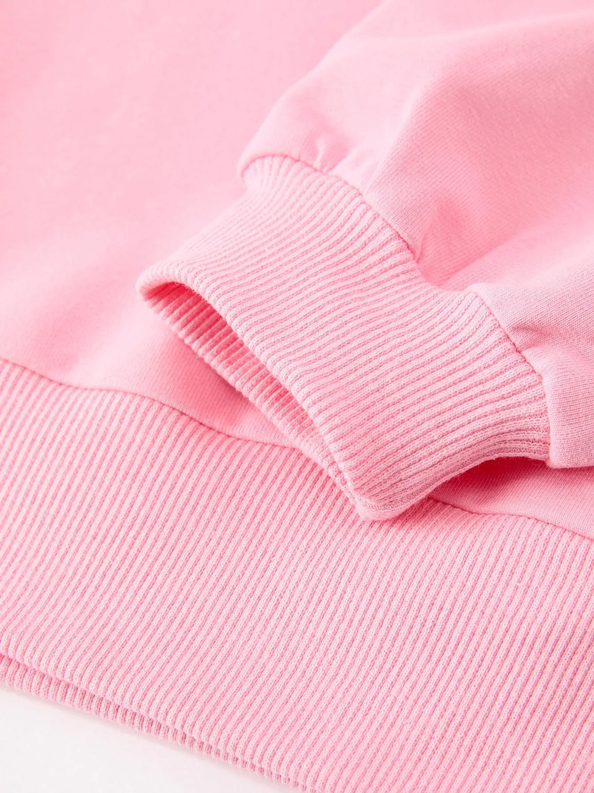 Girls Pink Bow Trim Sweatshirt and Pants Set