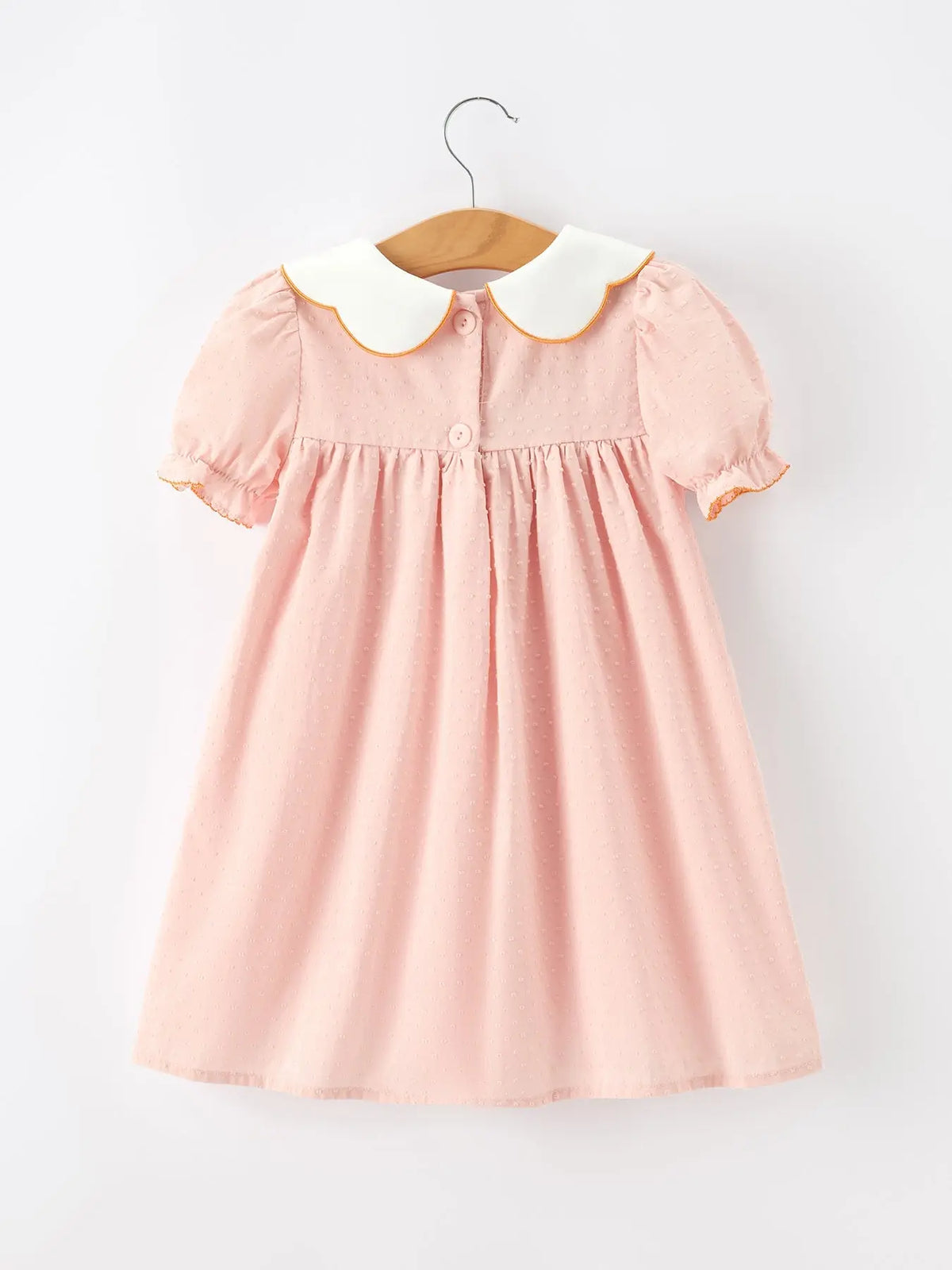 Halloween Pumpkin Applique Girls Puff Sleeve Dress Rylee Faith Designs