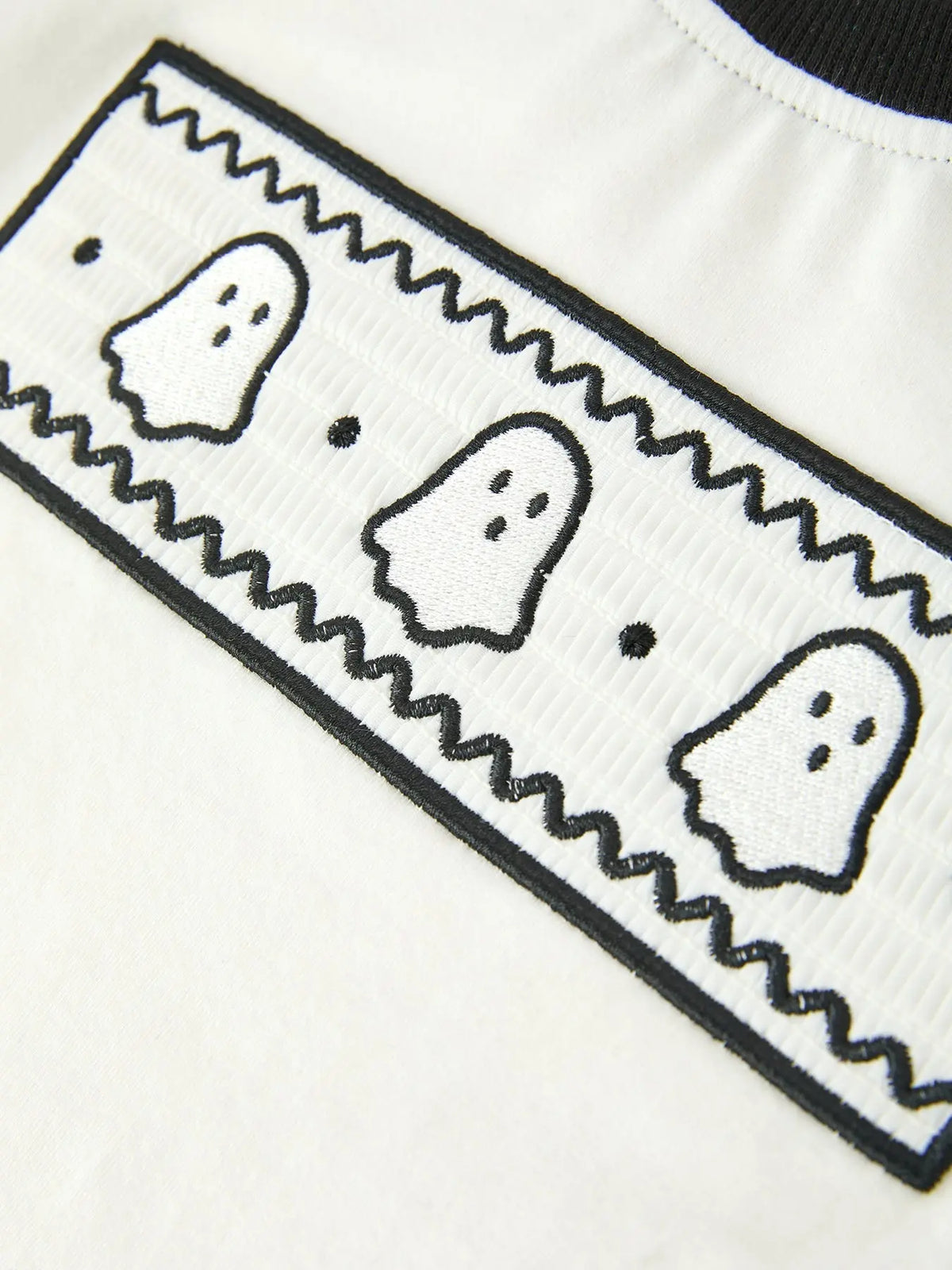 Halloween Ghost Smocked Embroidered Tee Boys Short Set
