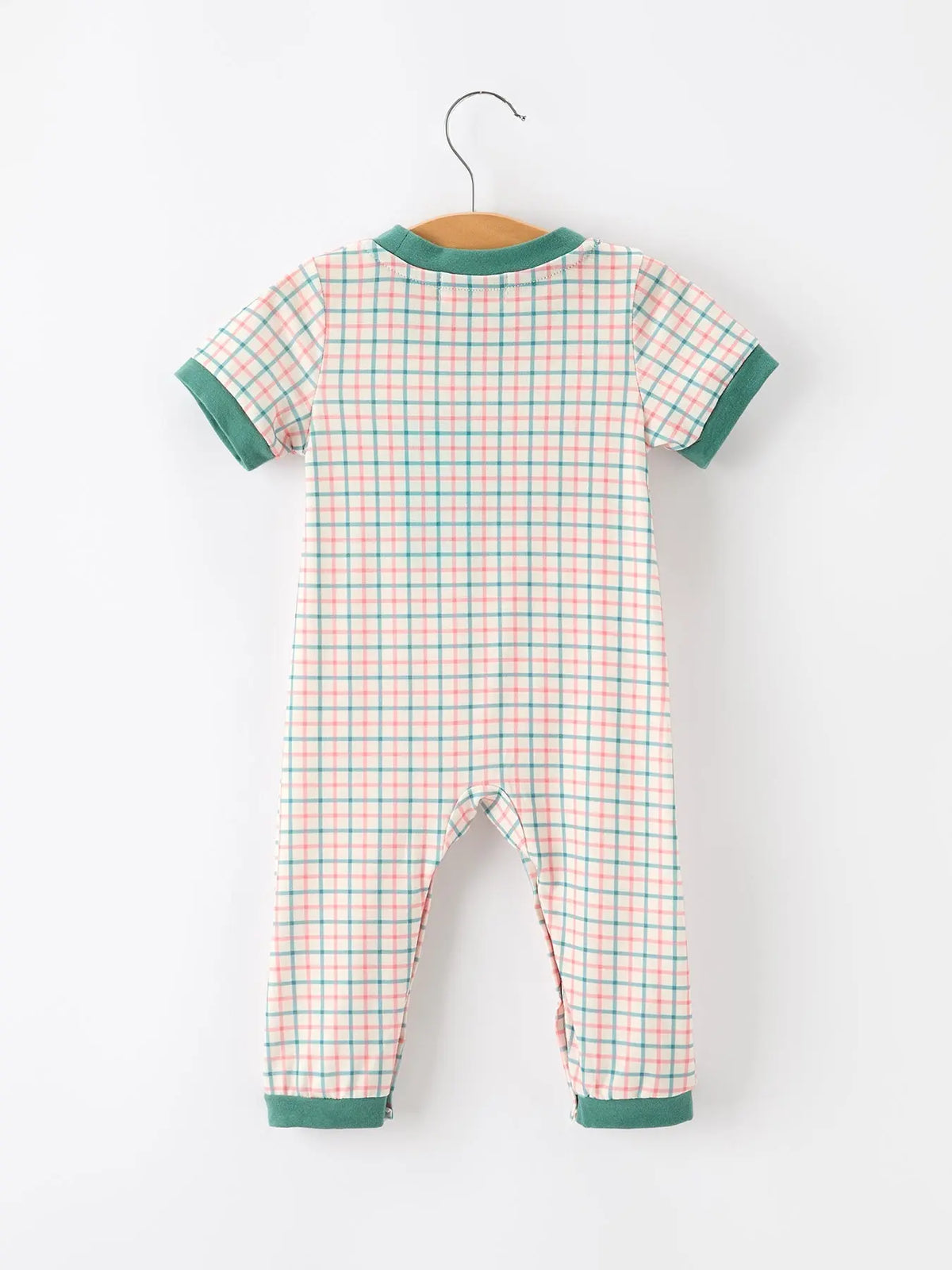 Baby Boy Christmas Embroidered Plaid Jonjon Romper Rylee Faith Designs