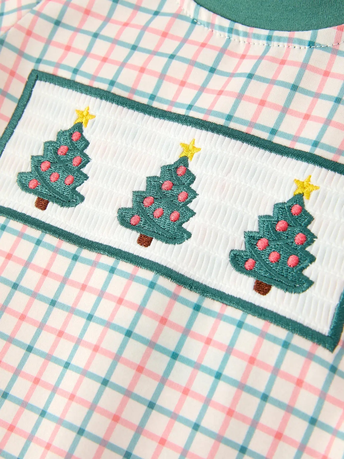 Baby Boy Christmas Embroidered Plaid Jonjon Romper Rylee Faith Designs