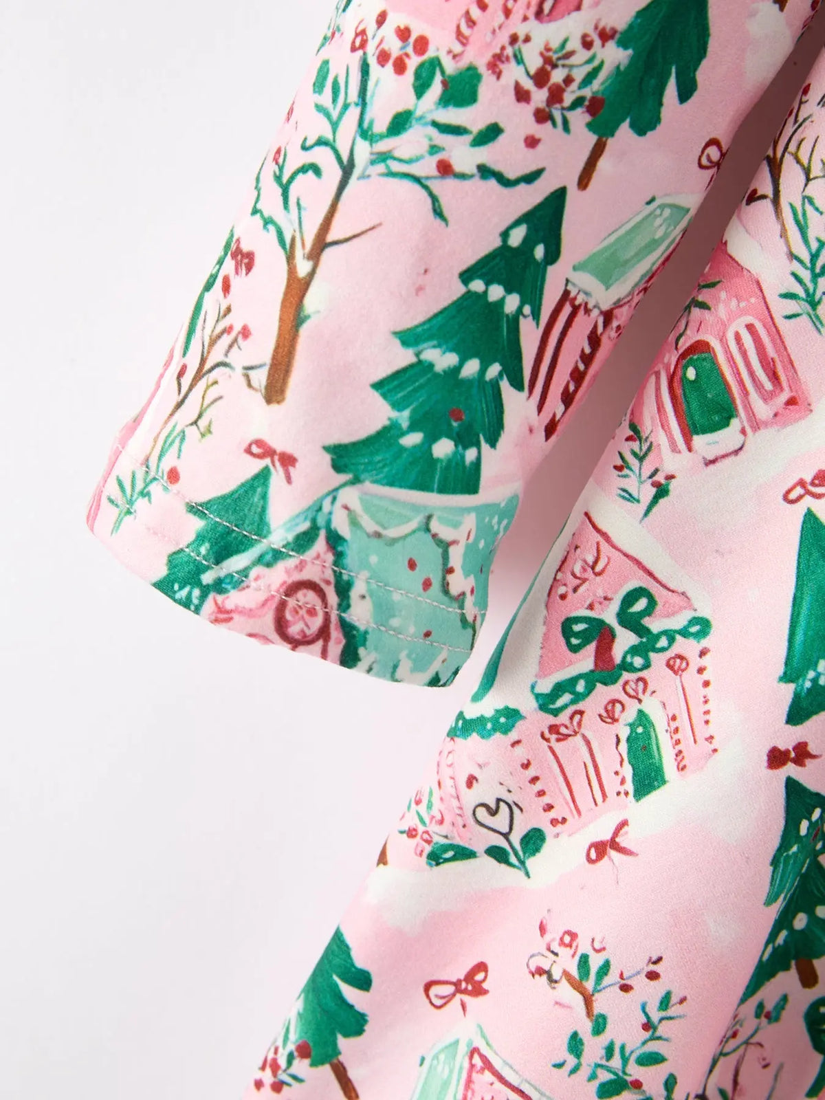 Christmas Girls Pink Holiday Village Print Twirl Dress Rylee Faith Designs