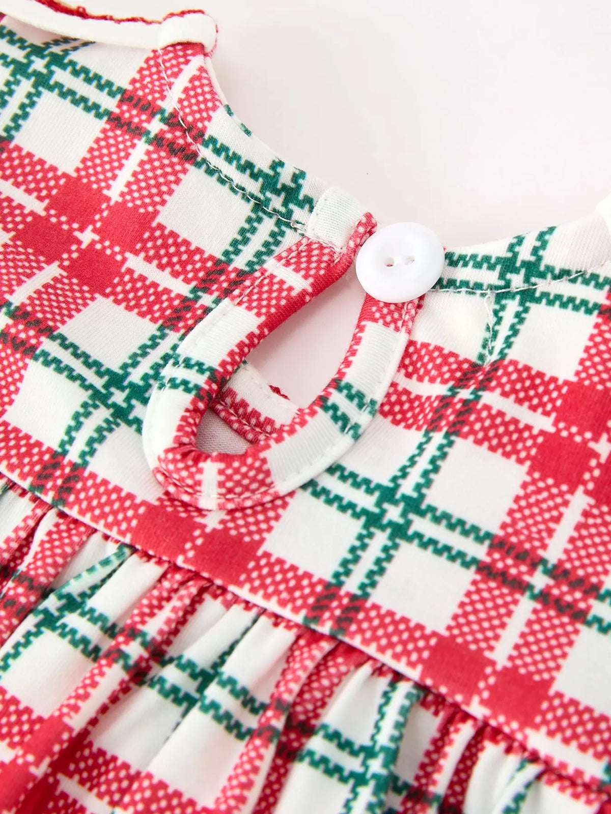 Red Christmas Plaid Wreath Baby Girl Bubble Romper Rylee Faith Designs