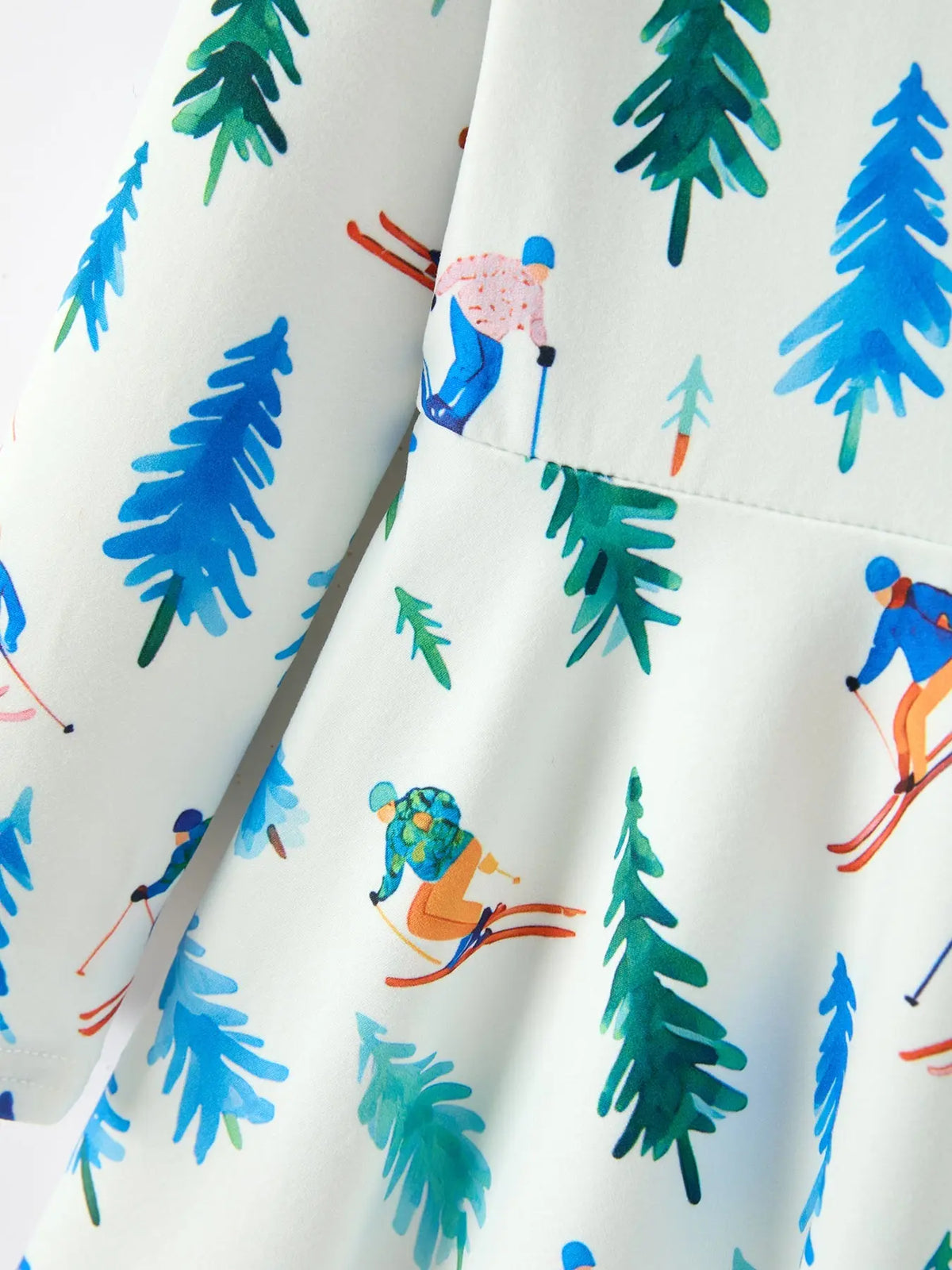 Christmas Girls Winter Ski & Pine Tree Print Twirl Dress Rylee Faith Designs