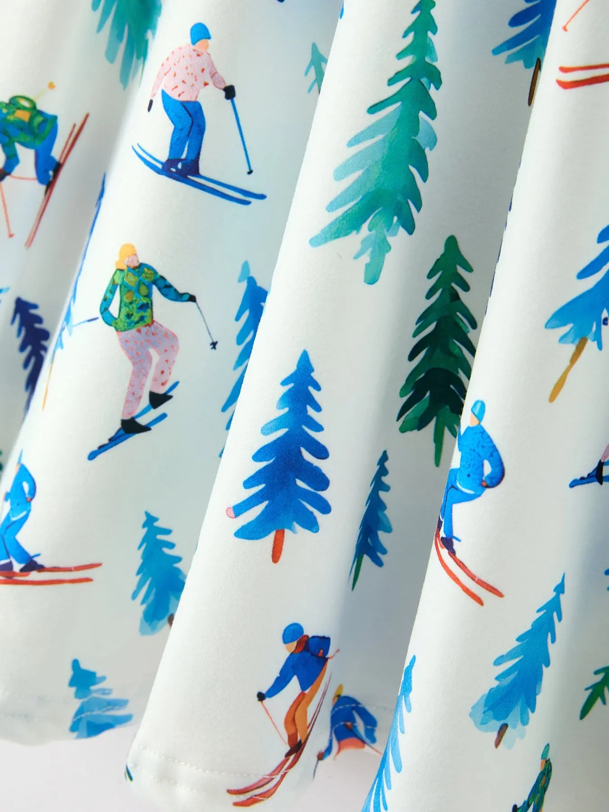 Christmas Girls Winter Ski & Pine Tree Print Twirl Dress Rylee Faith Designs