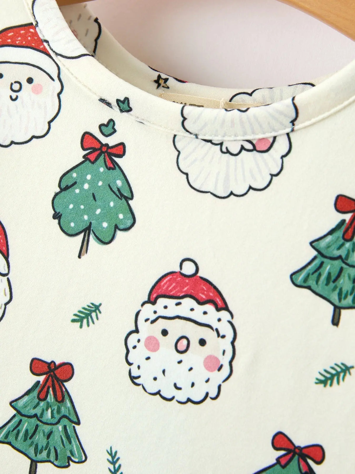 Girls Santa & Christmas Tree Print Twirl Dress Rylee Faith Designs