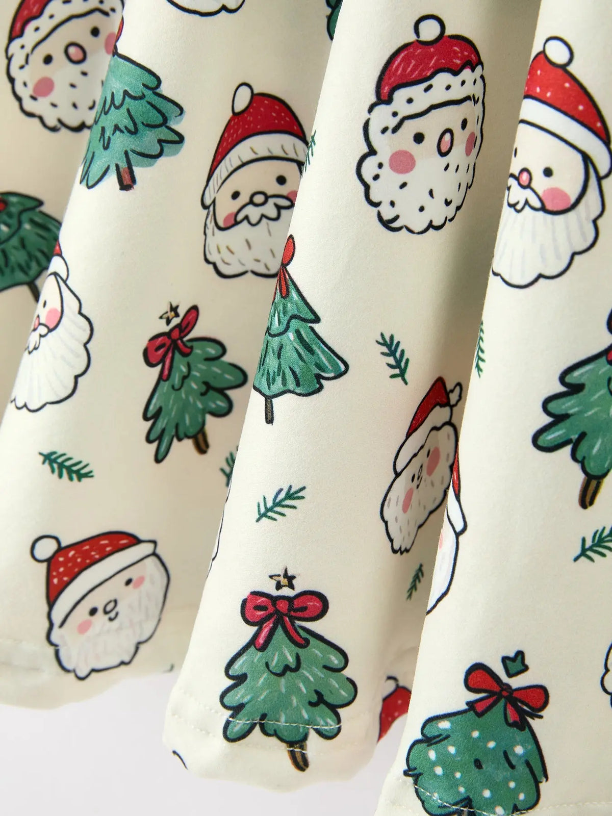 Girls Santa & Christmas Tree Print Twirl Dress Rylee Faith Designs