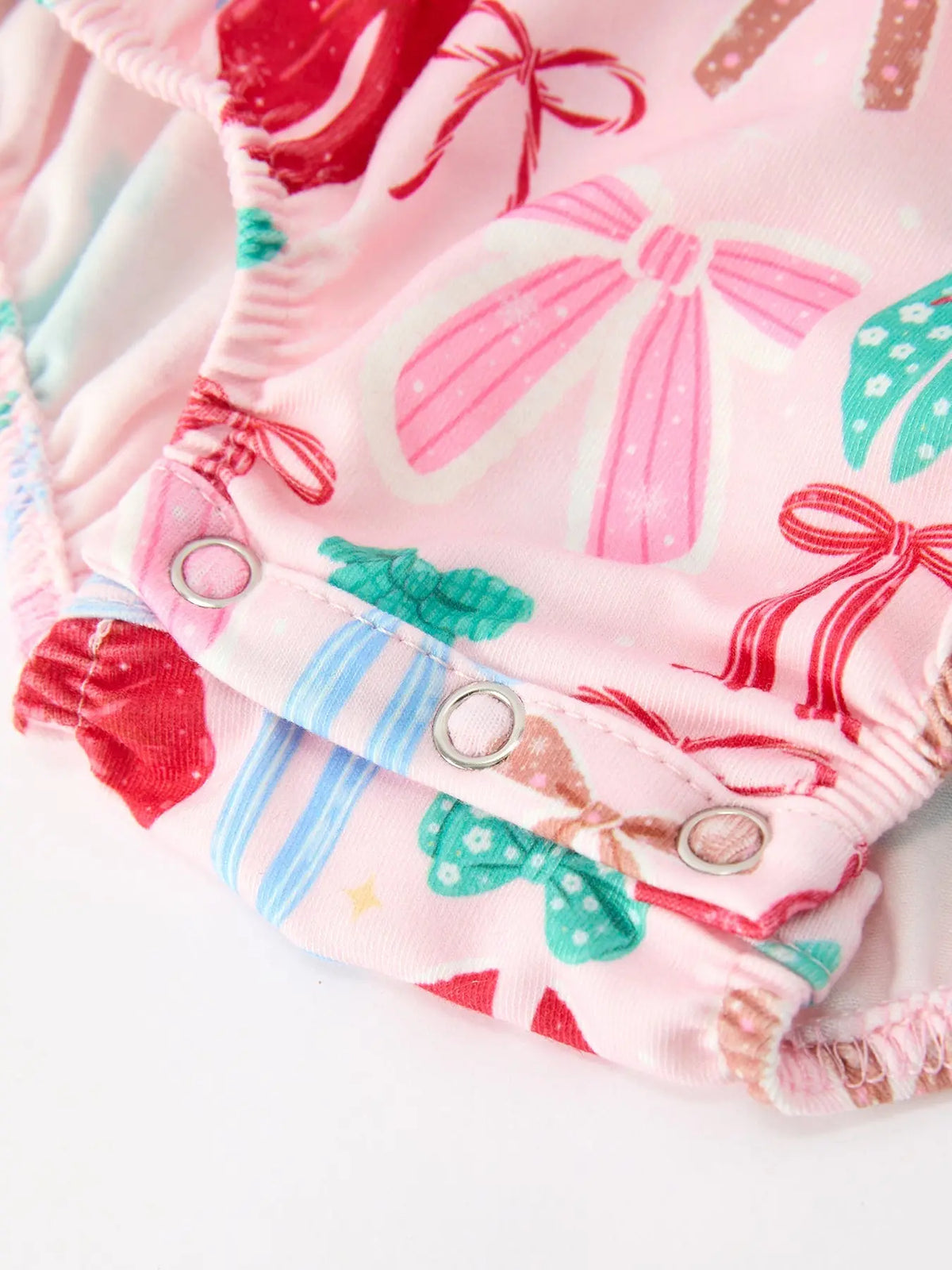 Baby Girl Christmas Smocked Bubble Romper Bow Print Rylee Faith Designs