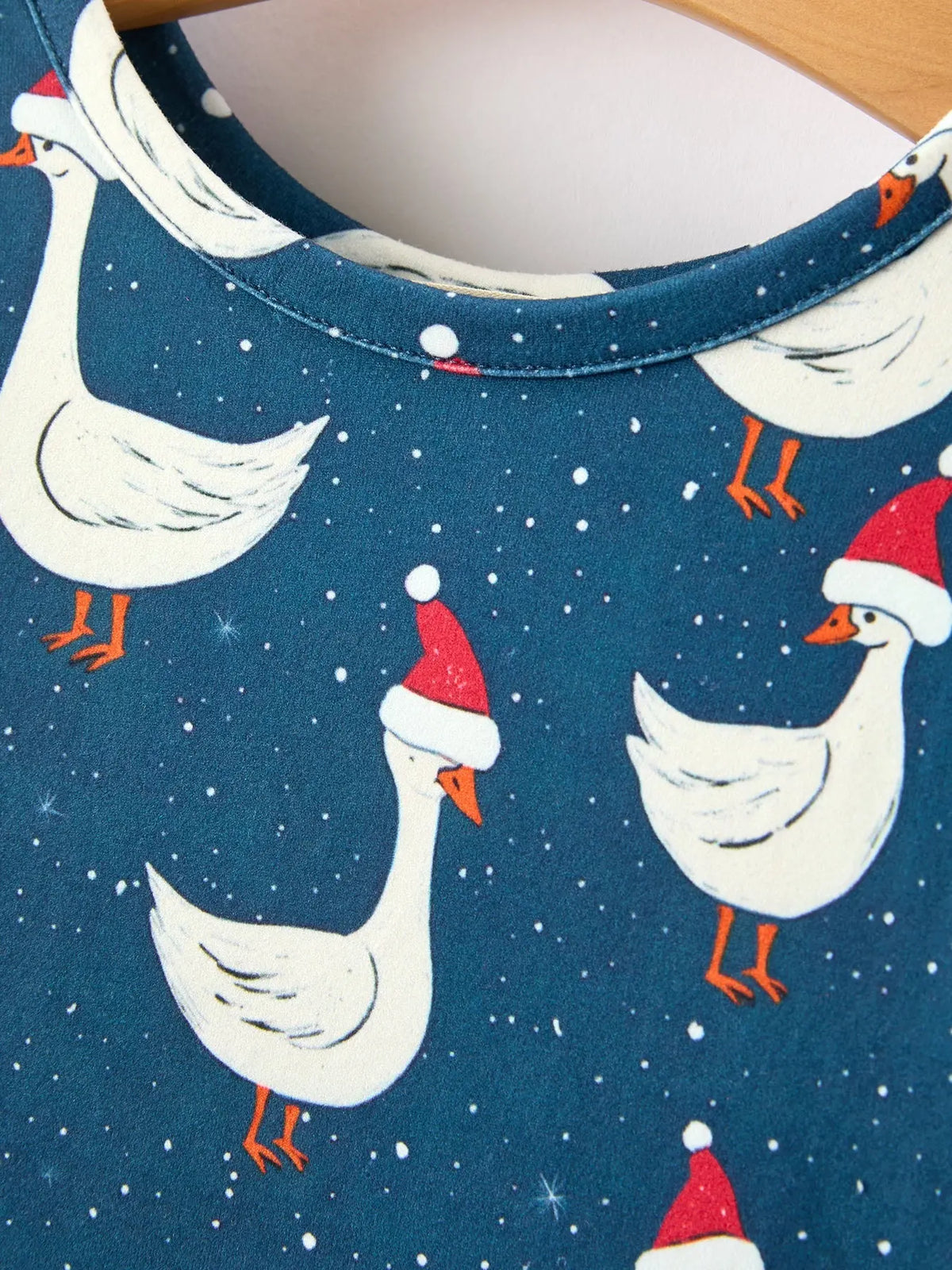 Christmas Girls Goose Twirl Dress Navy Long Sleeve Dress Rylee Faith Designs