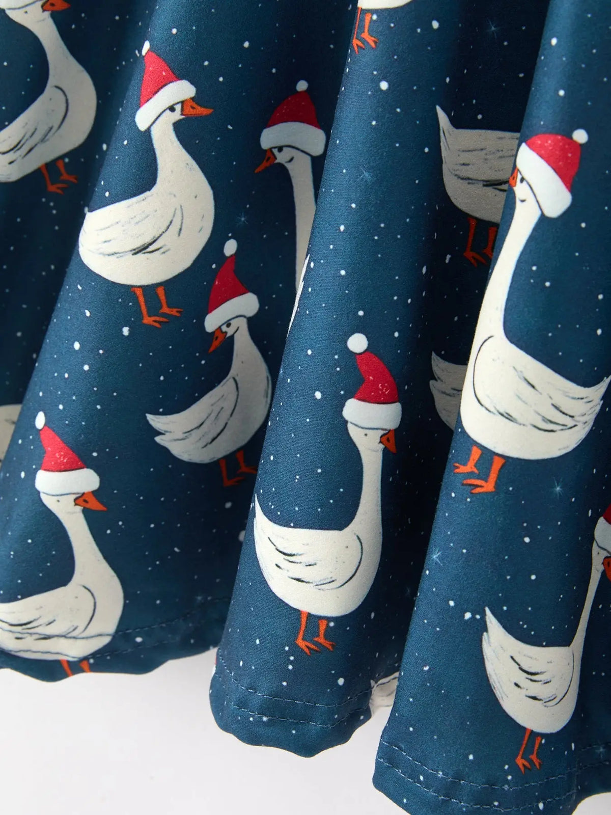Christmas Girls Goose Twirl Dress Navy Long Sleeve Dress Rylee Faith Designs