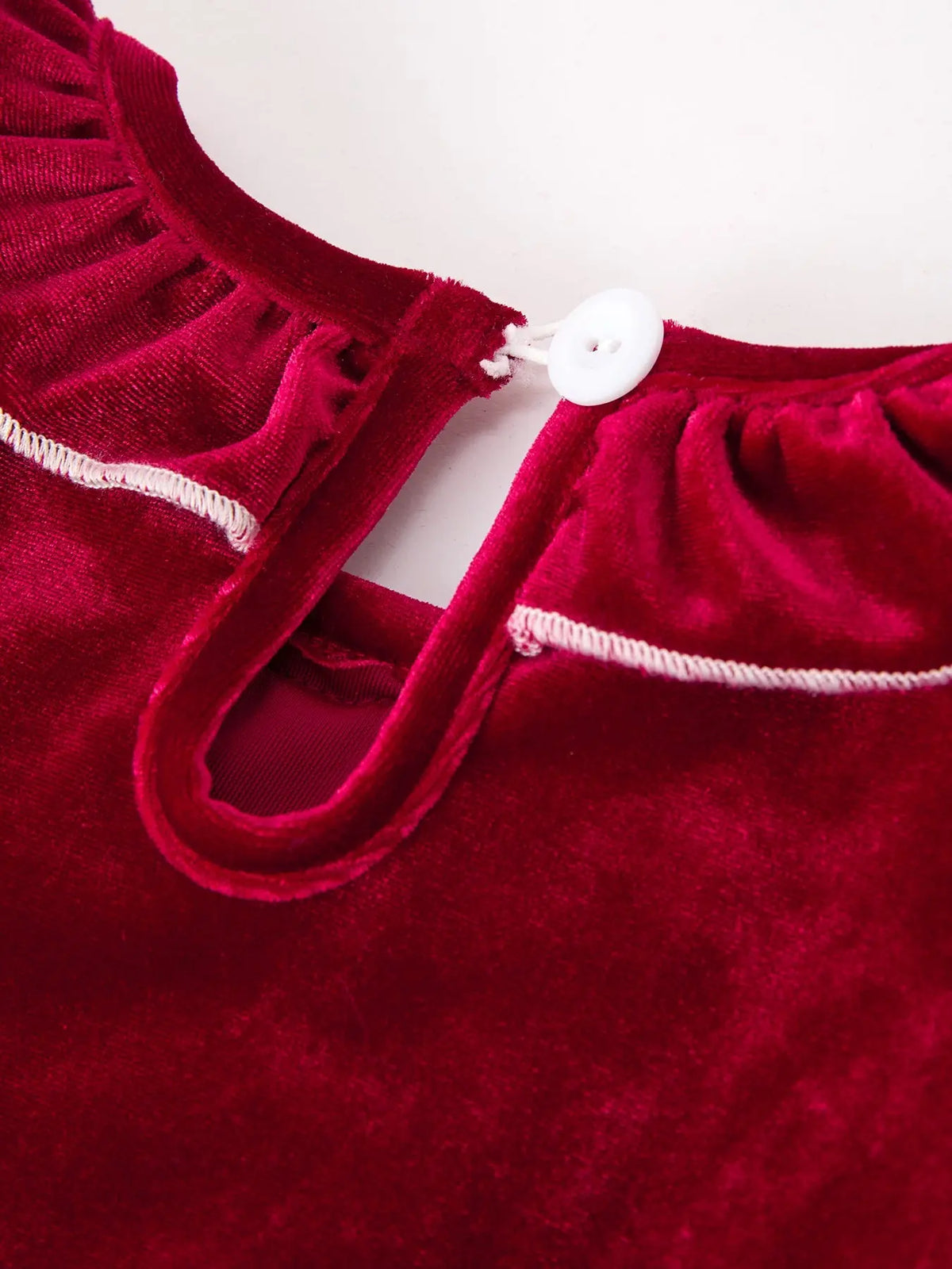 Christmas Velvet Smocked Girls Dress with Pearl Detail Rylee Faith Designs