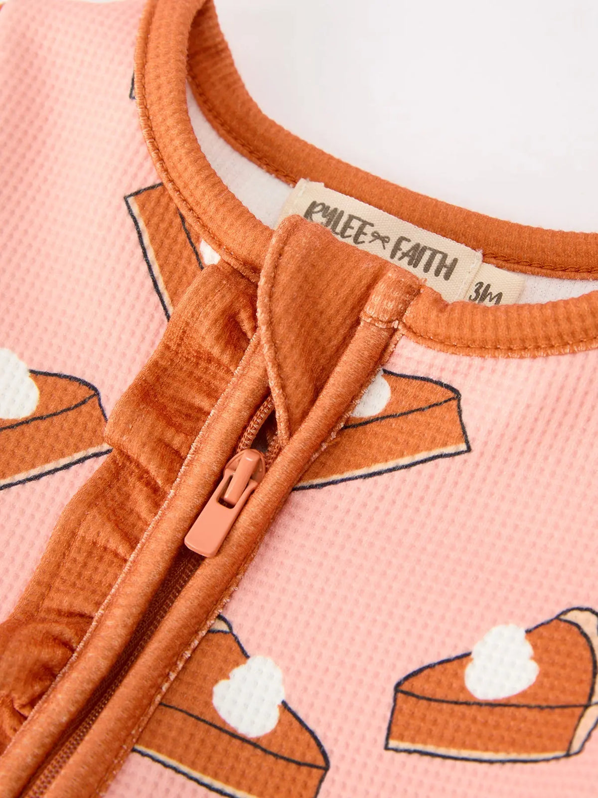 Girls Thanksgiving Pumpkin Pie Waffle Baby Girls Sleeper