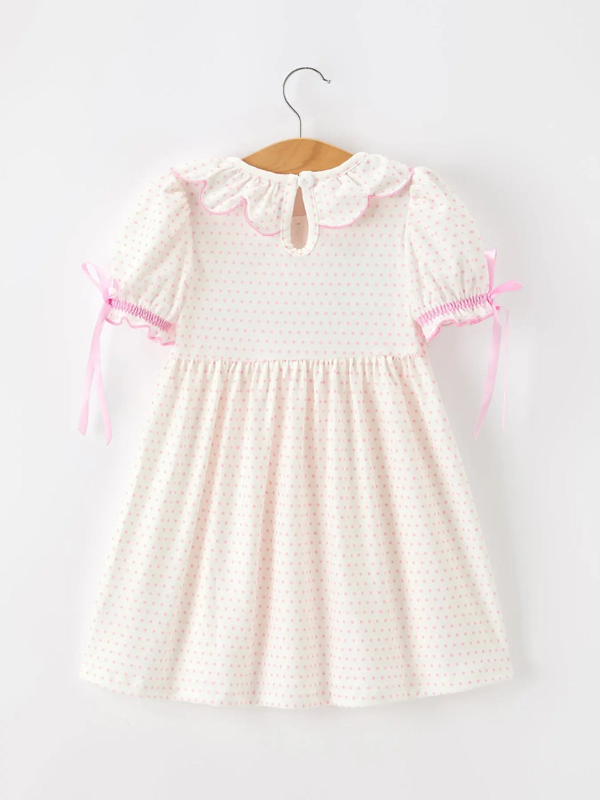 Christmas Smocked Girls Dress Embroidered Holiday Ruffle Collar Rylee Faith Designs