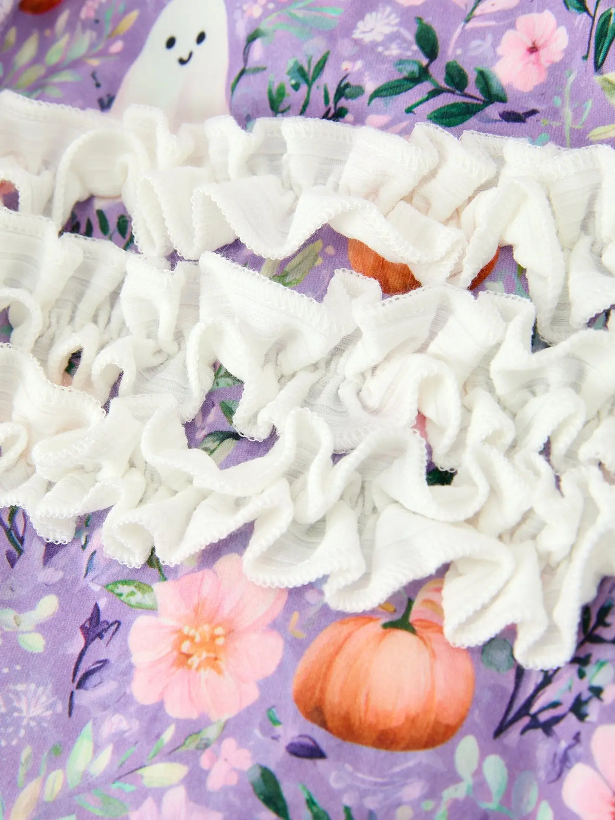 Halloween Ghost Pumpkin Girls Romper Ruffle Zipper Rylee Faith Designs