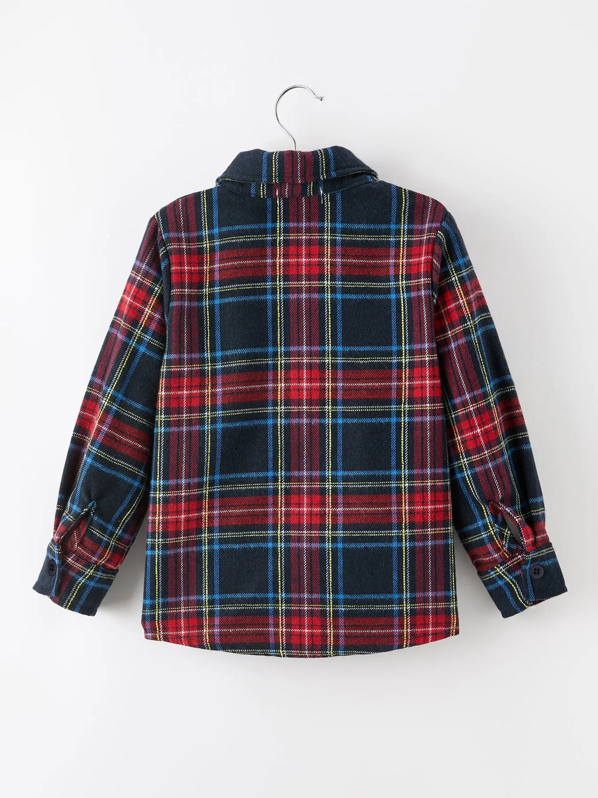 Christmas Boys Red Navy Plaid Button Down Shirt