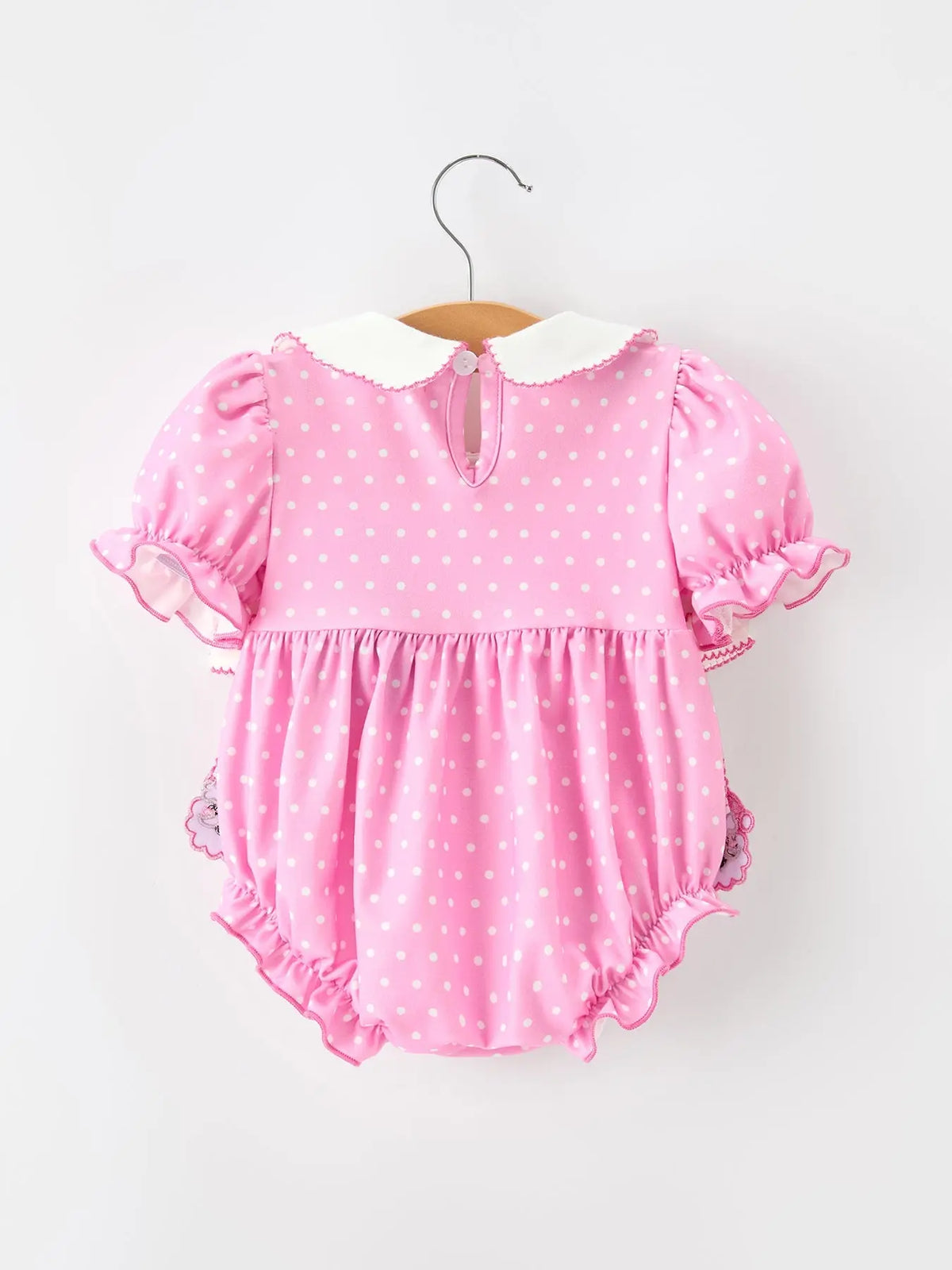 Christmas Baby Girls Santa Bow Peter Pan Collar Romper Rylee Faith Designs