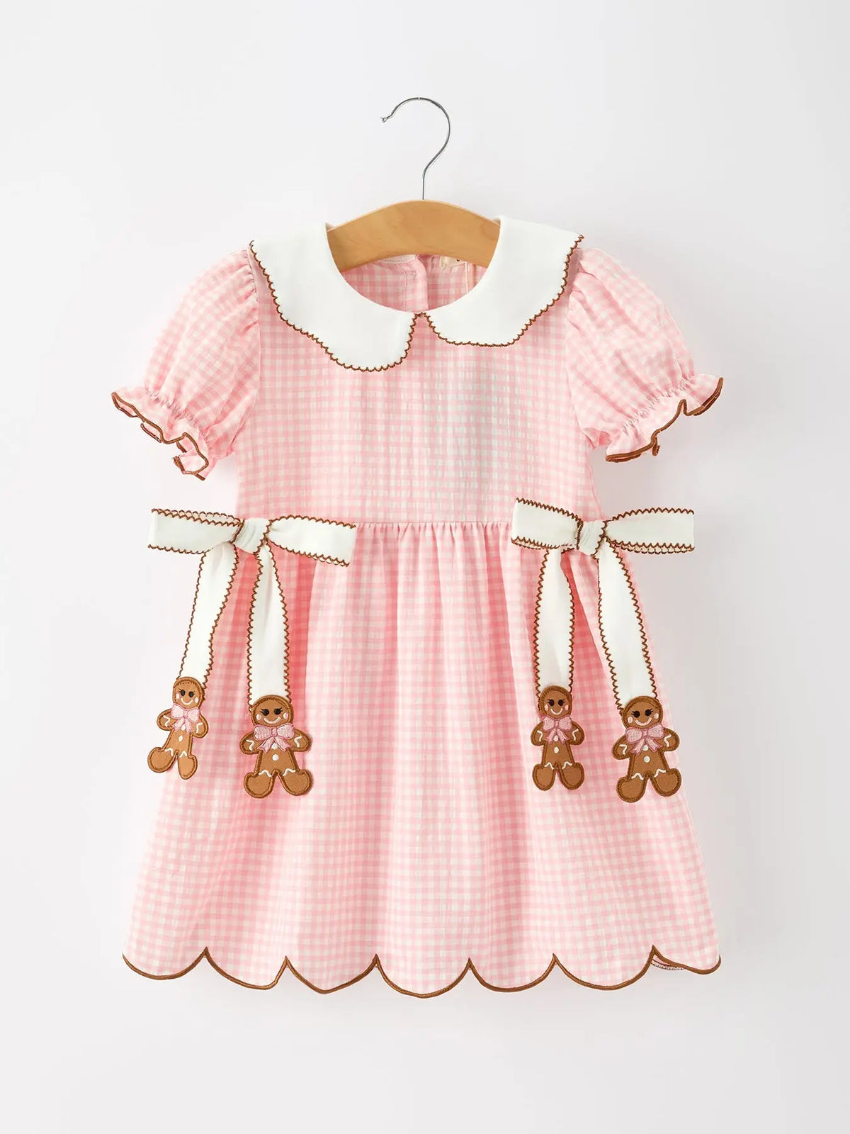 Christmas Girls Gingerbread Peter Pan Collar Dress