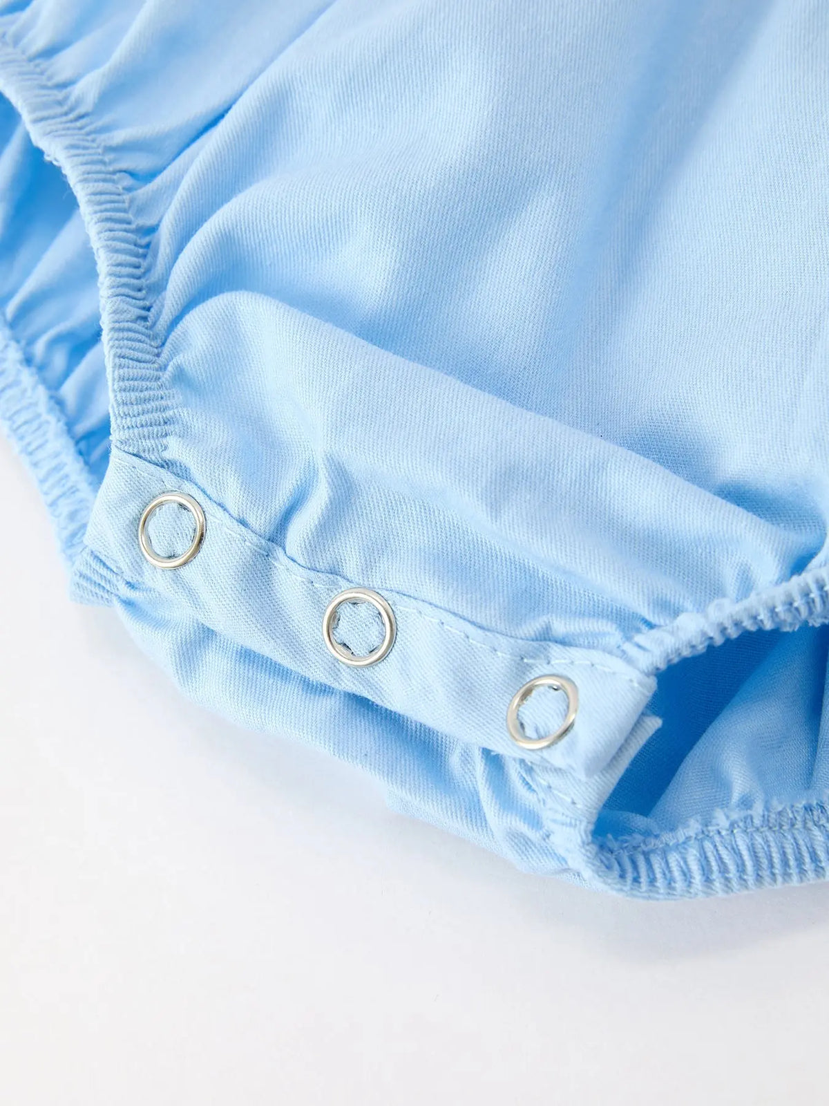 Christmas Nativity Embroidered Baby Boy Blue Smocked Romper